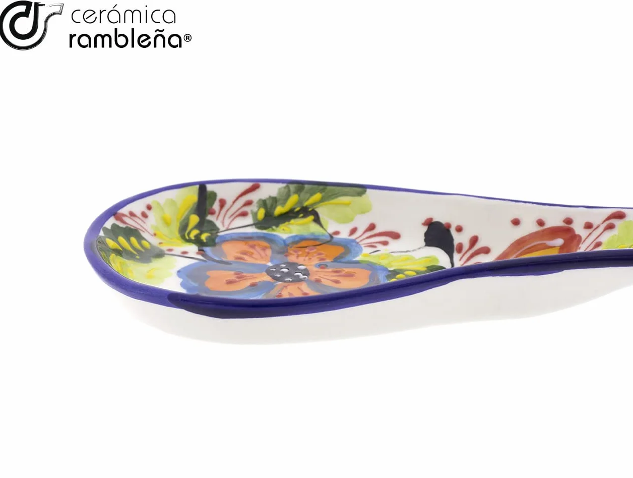 Reposa cucharas cerámica RAMBLEÑA 27.5x10x3 cm hecho a mano