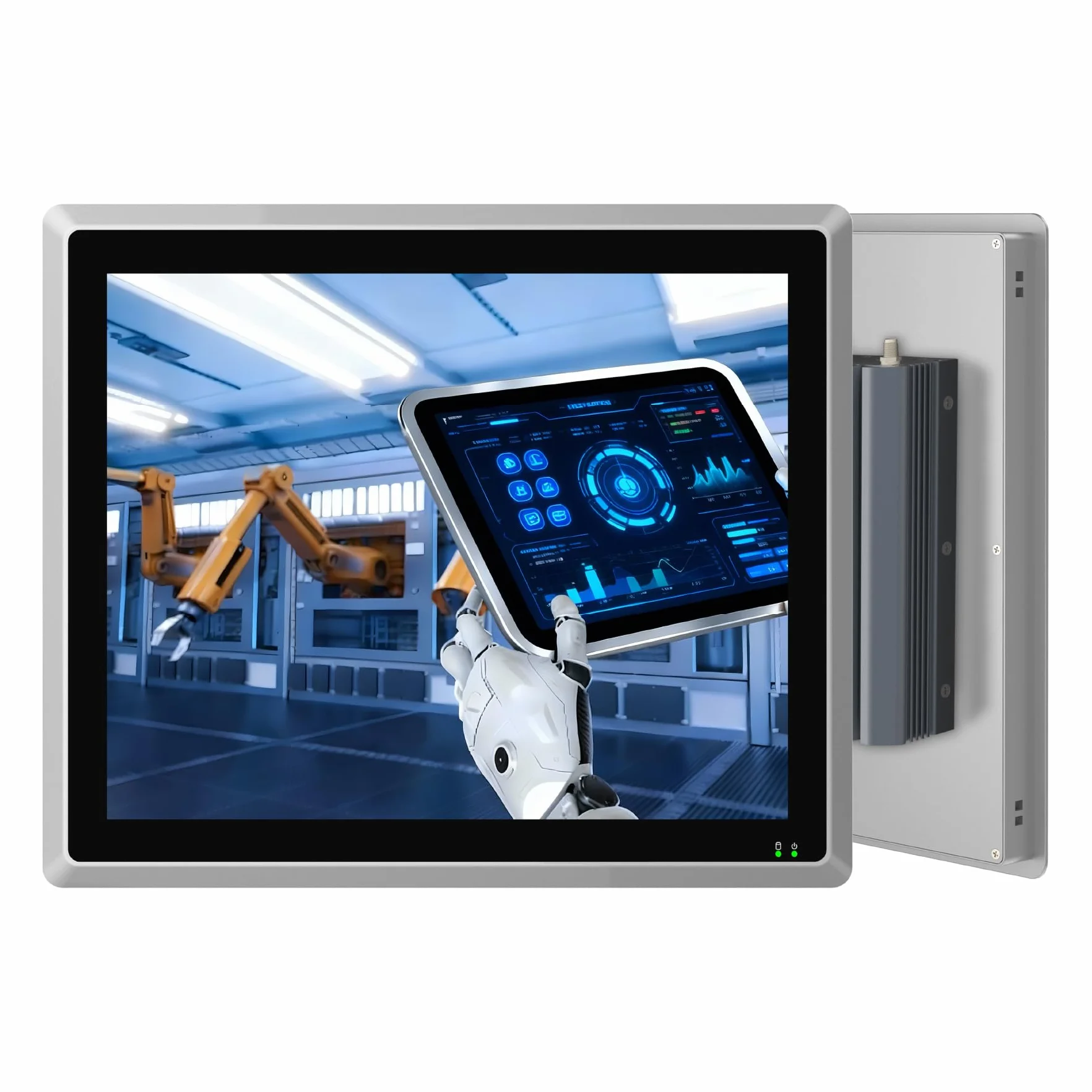 Panel PC Industrial Integrado de 12,1",Todo en uno,Táctil Capacitiva,sin Ventilador,IP65,Windows 11 Pro,Encendido automático,2×LAN,HDMI,6×USB,2×RS485,4×RS232 (i7-10710U,16 GB RAM,512 GB SSD)