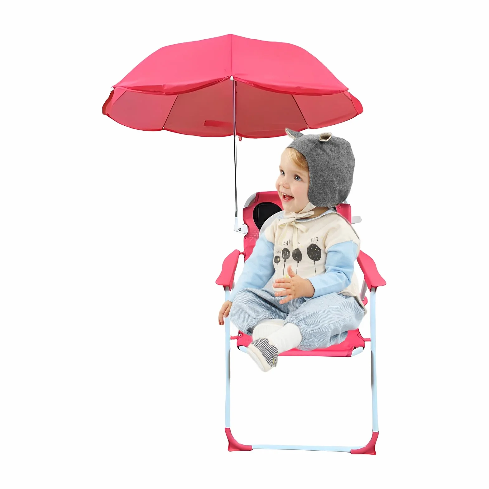 Silla de Playa Infantil Plegable con Paraguas, Ligera y Resistente al Viento