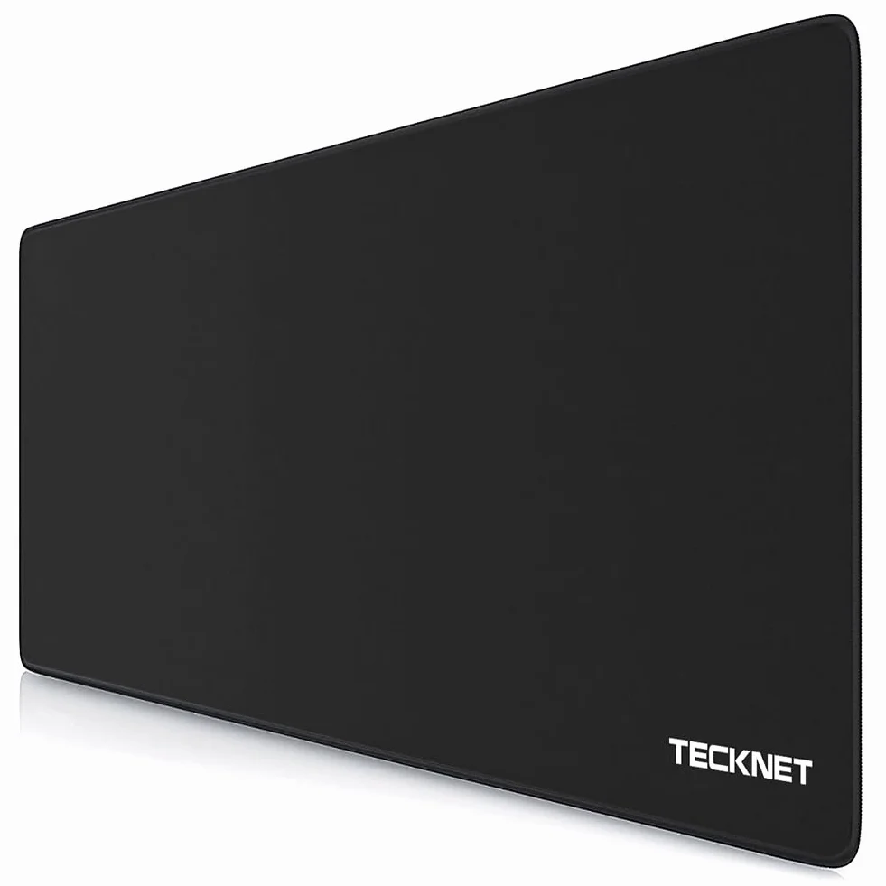 TECKNET Alfombrilla de ratón XXL Speed Gaming, 900 x 400 mm, alfombrilla de escritorio negra, alfombrilla de ratón para gamer, alfombrilla de ratón impermeable, superficie especial mejora la precisión