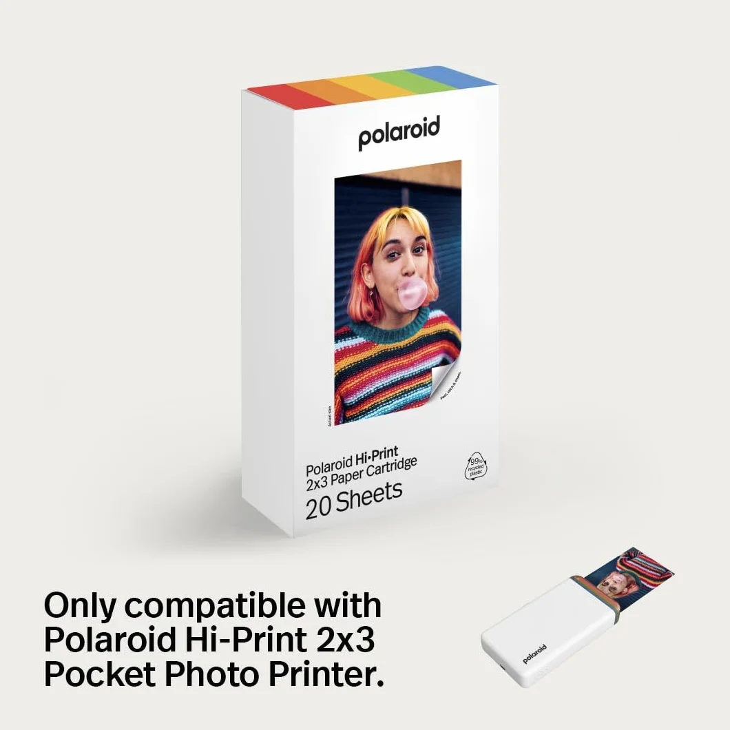 Polaroid Hi-Print - 2nd Generation - Bluetooth Connected 2x3 Pocket Photo, Dye-Sub Printer, Blanco, Solo Impresora