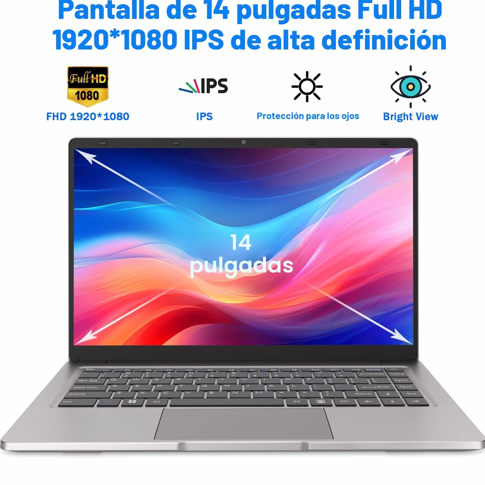 PC Portátil 14 Pulgadas Celeron N4000 (hasta 2.6 GHz) , Computadora Portátil 6GB RAM 128GB SSD, Ordenador portátil W11 Pro Soporte WiFi, Bluetooth, USB 3.0 Mini HDMI, Estudiante/Oficina Laptop.