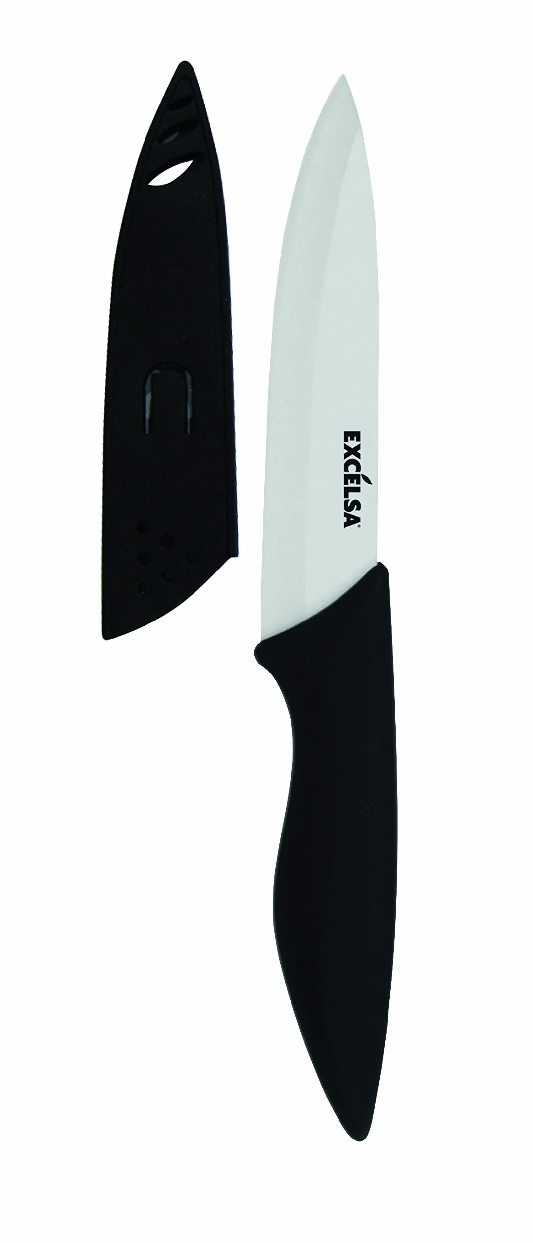 Excelsa Cuchillo utility cerámica negro/blanco 12,5 cm