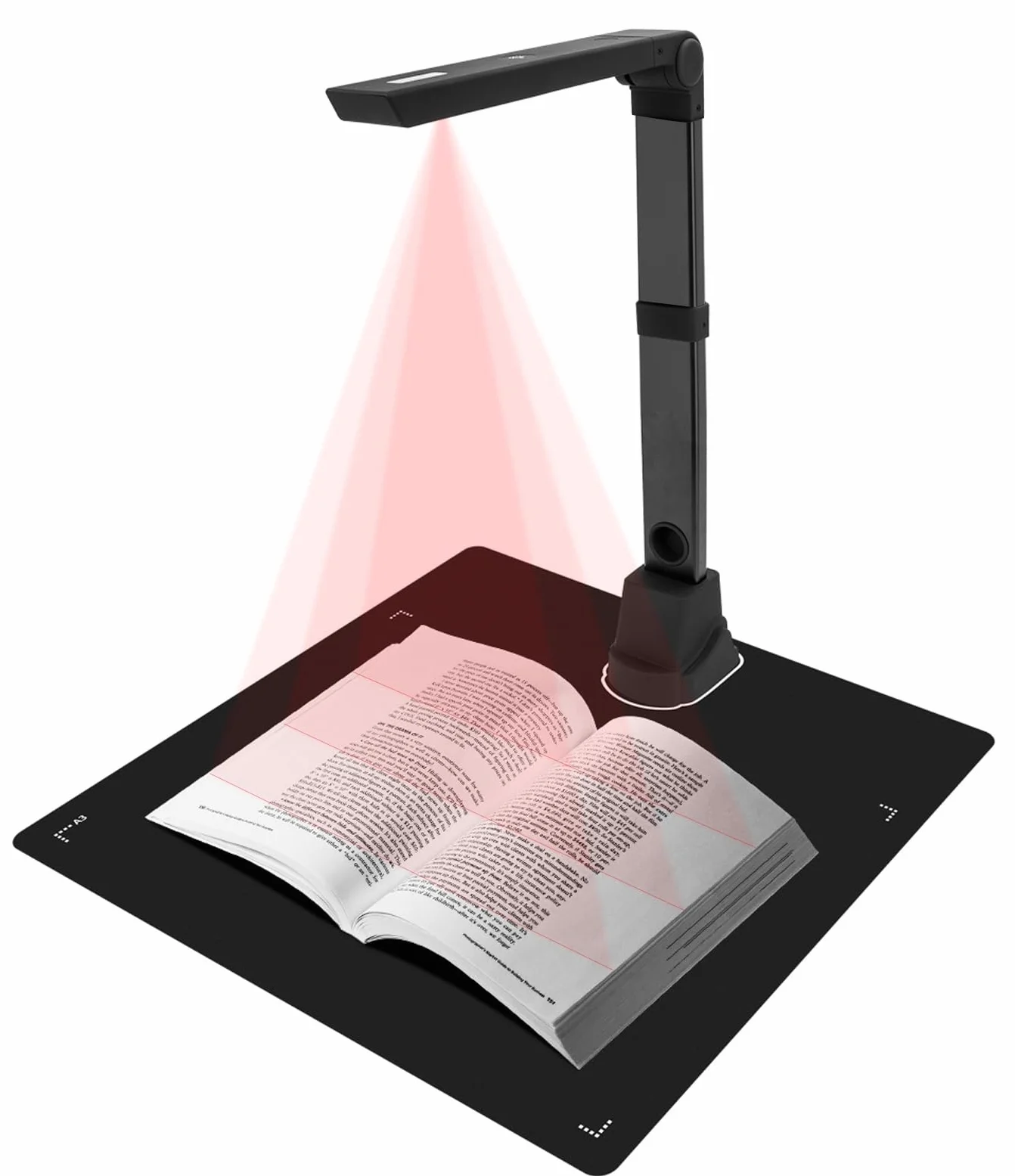 Cámara de Documentos Portátil 12 MP Escáner de Libros Profesional A3/A4 OCR SCA para Windows Linux macOS