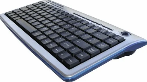 Teclado con trackball inalámbrico RF NEGRO con cargador