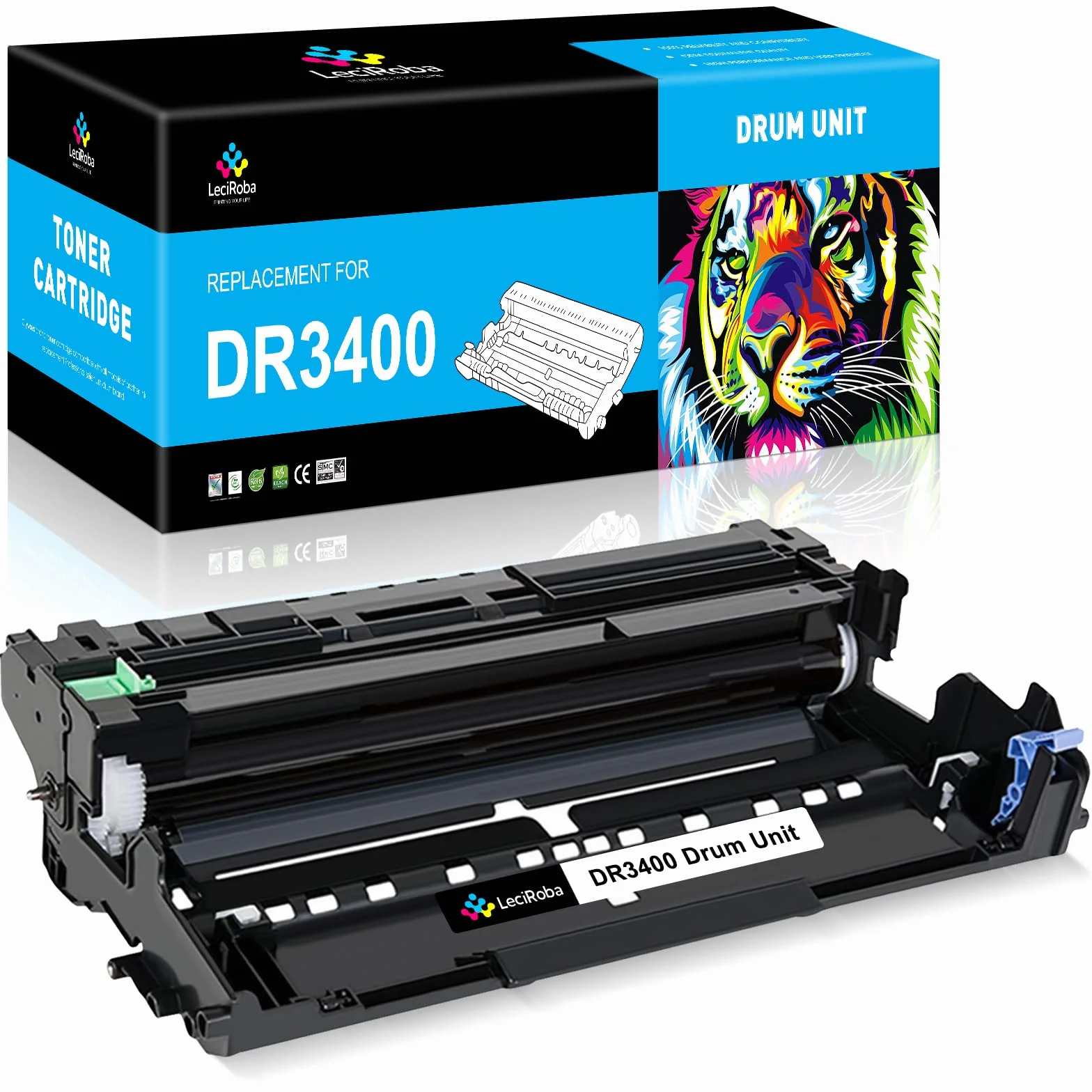 LeciRoba DR3400 Unidad de Tambor para Brother DCP-L5500DN L6600DW HL-L5000D L5100DN L5100DNT L5200DW L6250DN L6300DW L6300DWT L6400DW L6400DWT MFC-L5700DN 57500DW DWDWL6800DW L6900DW (Paquete de 1)