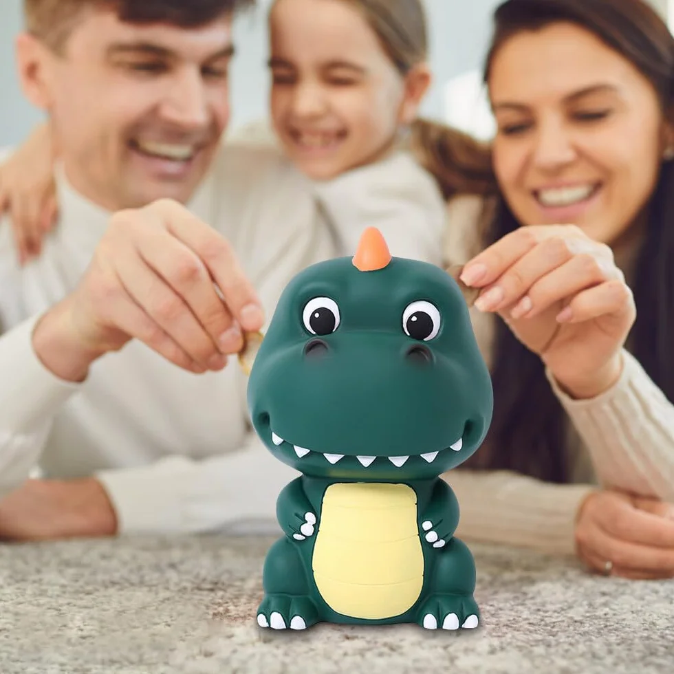 Hucha Infantil Personalizada Dinosaurio Grande Caja Fuerte Pequeña Dinero Bank Regalos Decoraciones