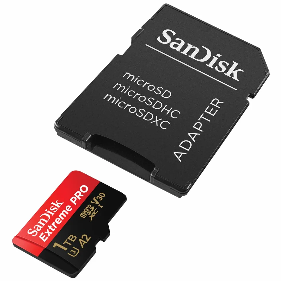SanDisk Extreme PRO 1TB tarjeta microSDXC + adaptador SD + RescuePro Deluxe, hasta 200 MB/s, con Clase A2 de rendimiento de las aplicaciones UHS-I Class 10 U3 V30