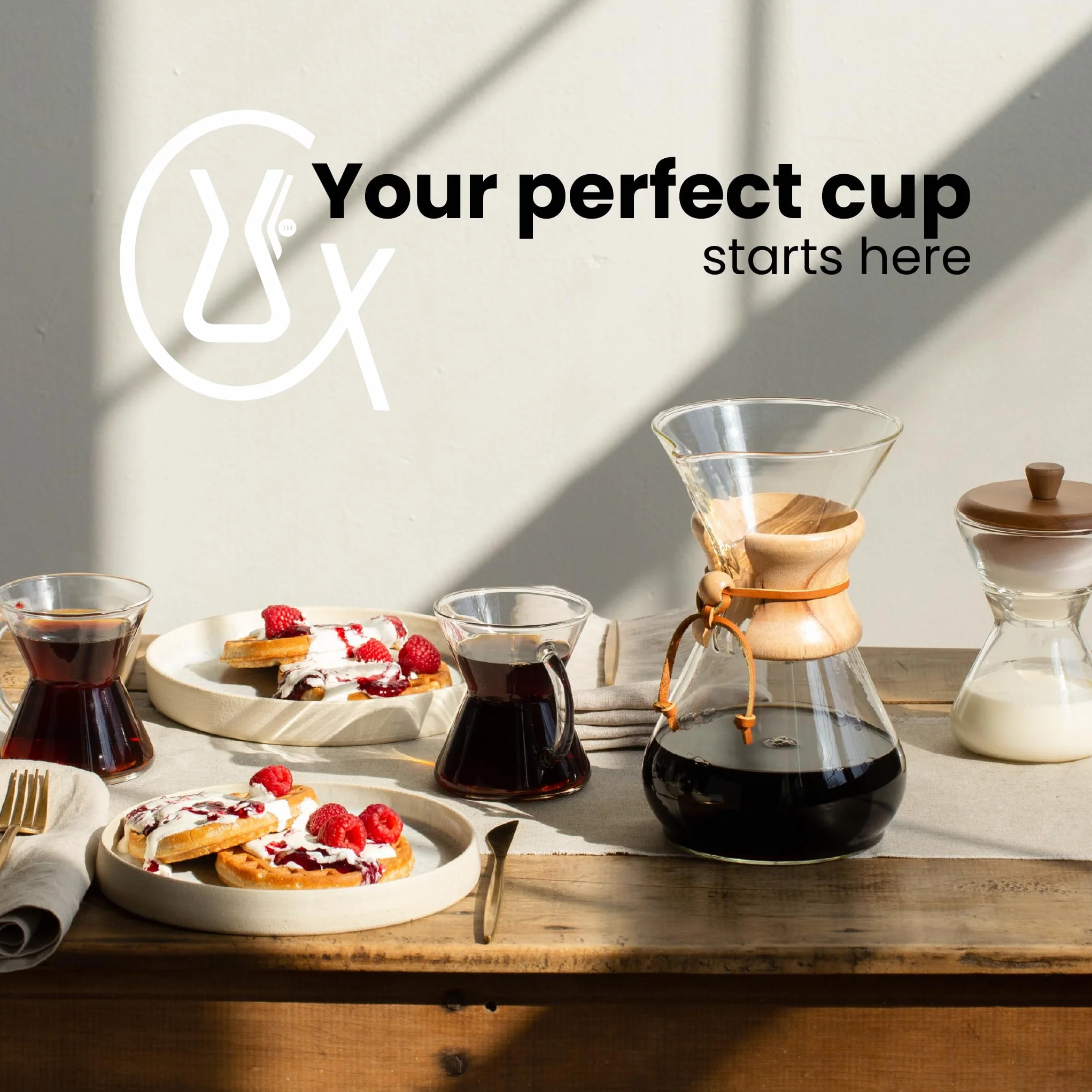 Chemex Cafetera de 6 tazas 880 ml con mango de cristal