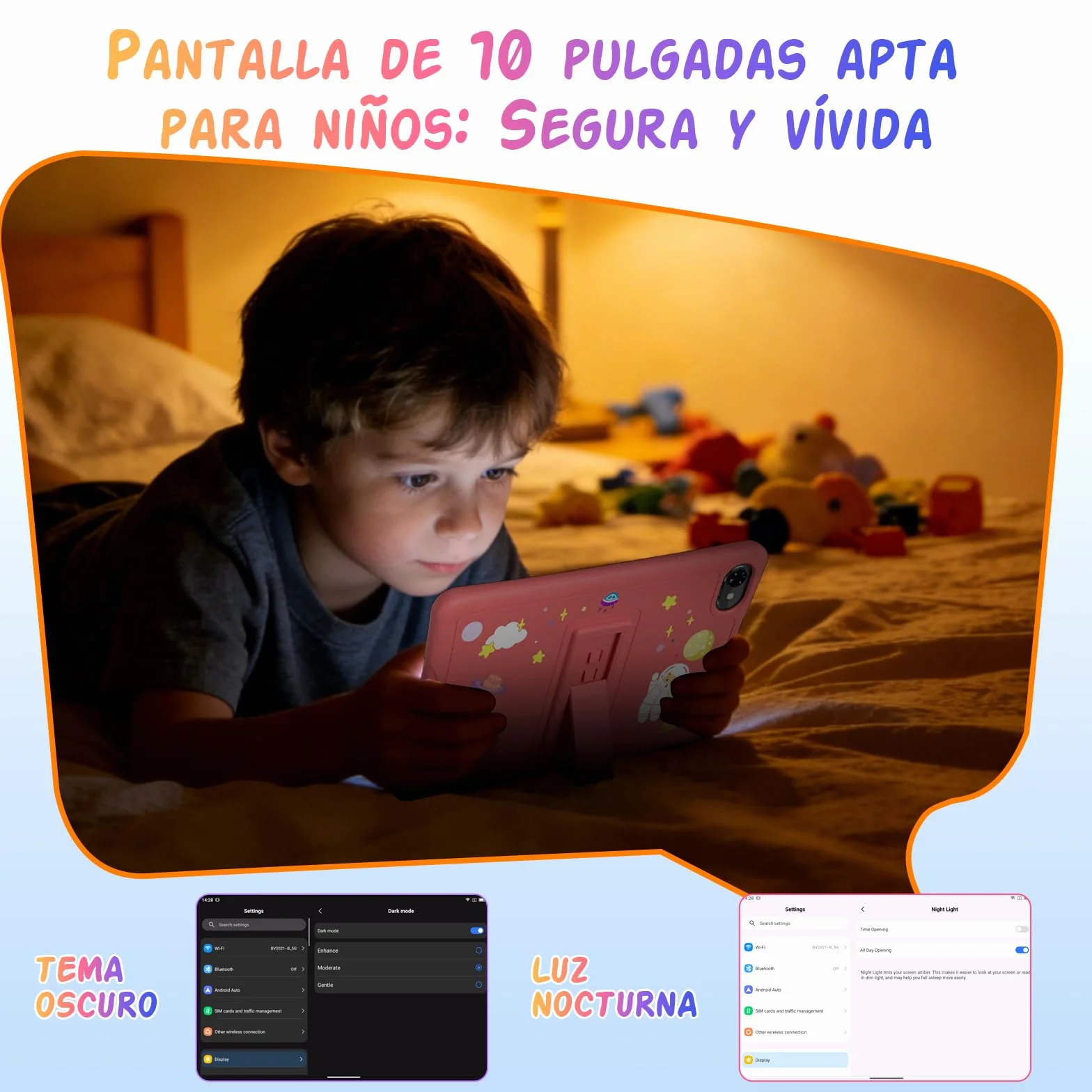 Tablet para Niños 10 Pulgadas, Android 16 Tablet para Niños de 3 a 12 Años, 16GB RAM 64GB ROM/2TB TF, Controles Parentales, GMS, WiFi6, Tablet Infantil con Funda Anticaídas y Lápiz, Garantía de 4 años