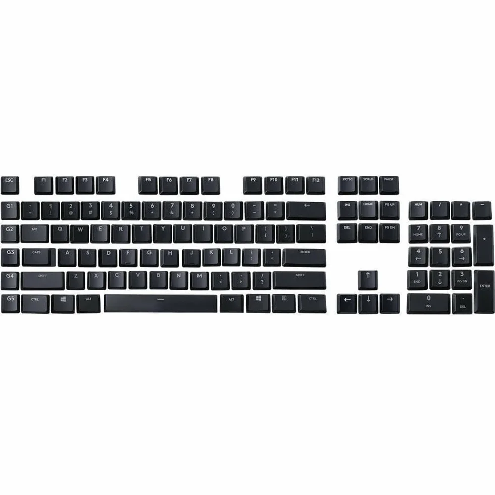 Un juego completo de teclas de 111 teclas compatibles con Logitech G813/G815/G913/G915 TKL RGB teclados mecánicos para juegos antideslizantes (negro)
