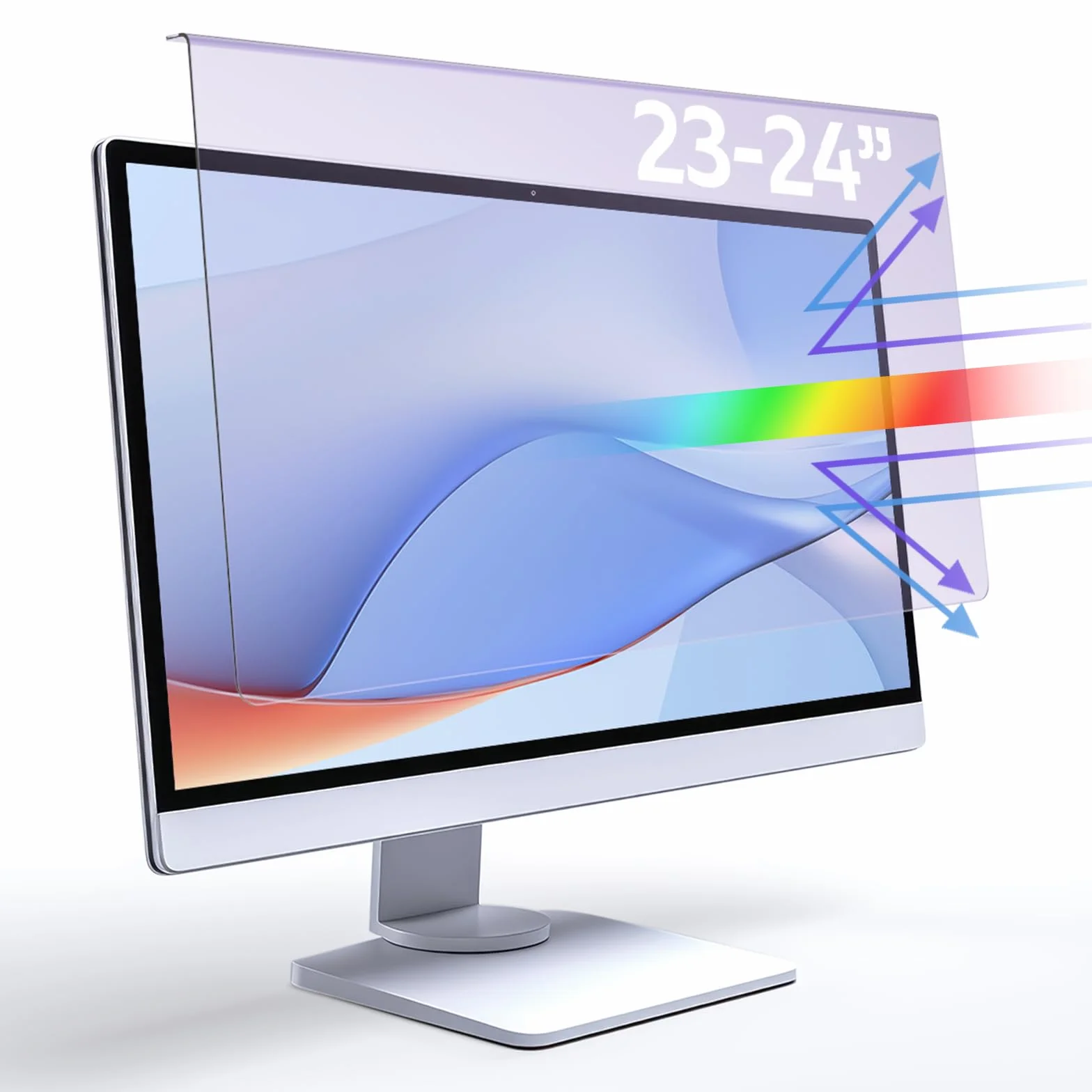 Qoosea 23-24 Pulgadas Protector de Pantalla Bloqueador de Luz Azul para Monitores de Ordenador Ajuste Universal 547x320mm Anti-Resplandor Protección UV para Trabajo Prolongado y Juegos(23-24" 16:9)