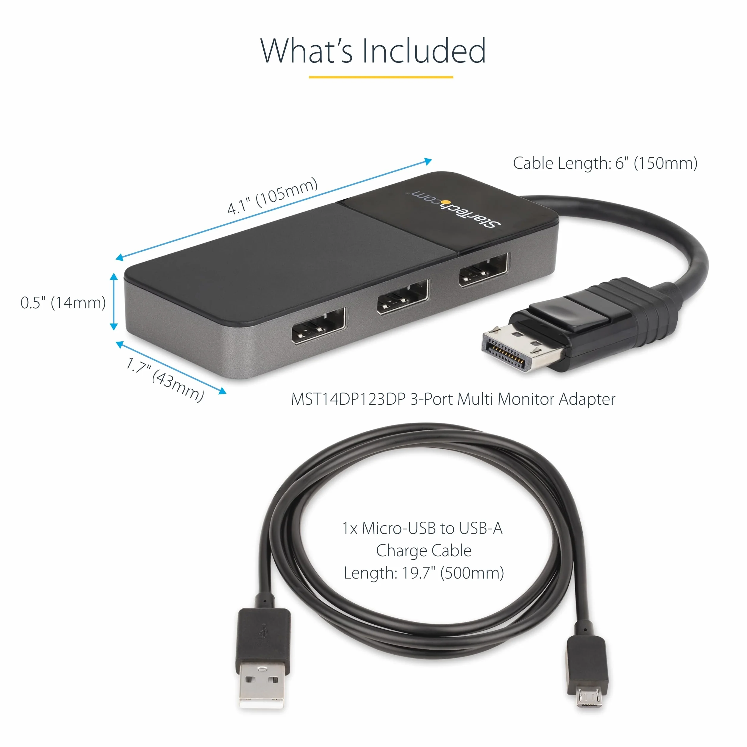 StarTech.com Hub MST Splitter Divisor USB-C a 10Gb de 4 Puertos DisplayPort - DP 1.4 - EDID