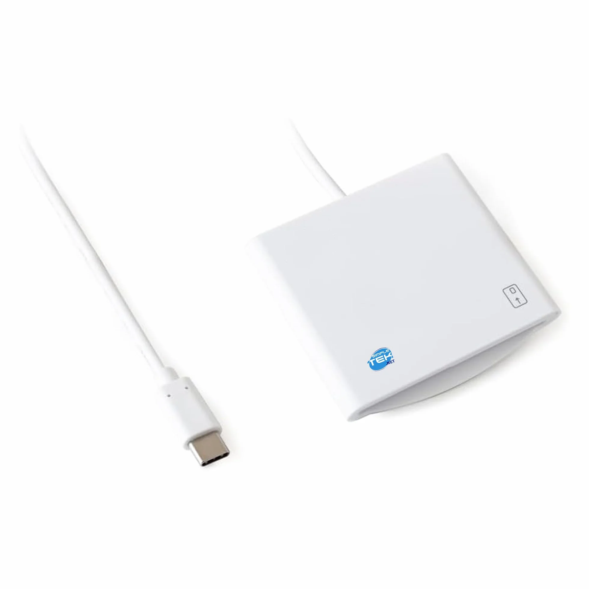 SIMPLETEK – Lector Smart Card Cable USB C Universal Plug And Play Blanco | Portátil, USB-C, CIE, CNS, CRS, Firma Digital, Color Blanco, CAC, PIV, SIPRNET, J-LIS, Mykad, ISO 7816 (Clases A, B y C)