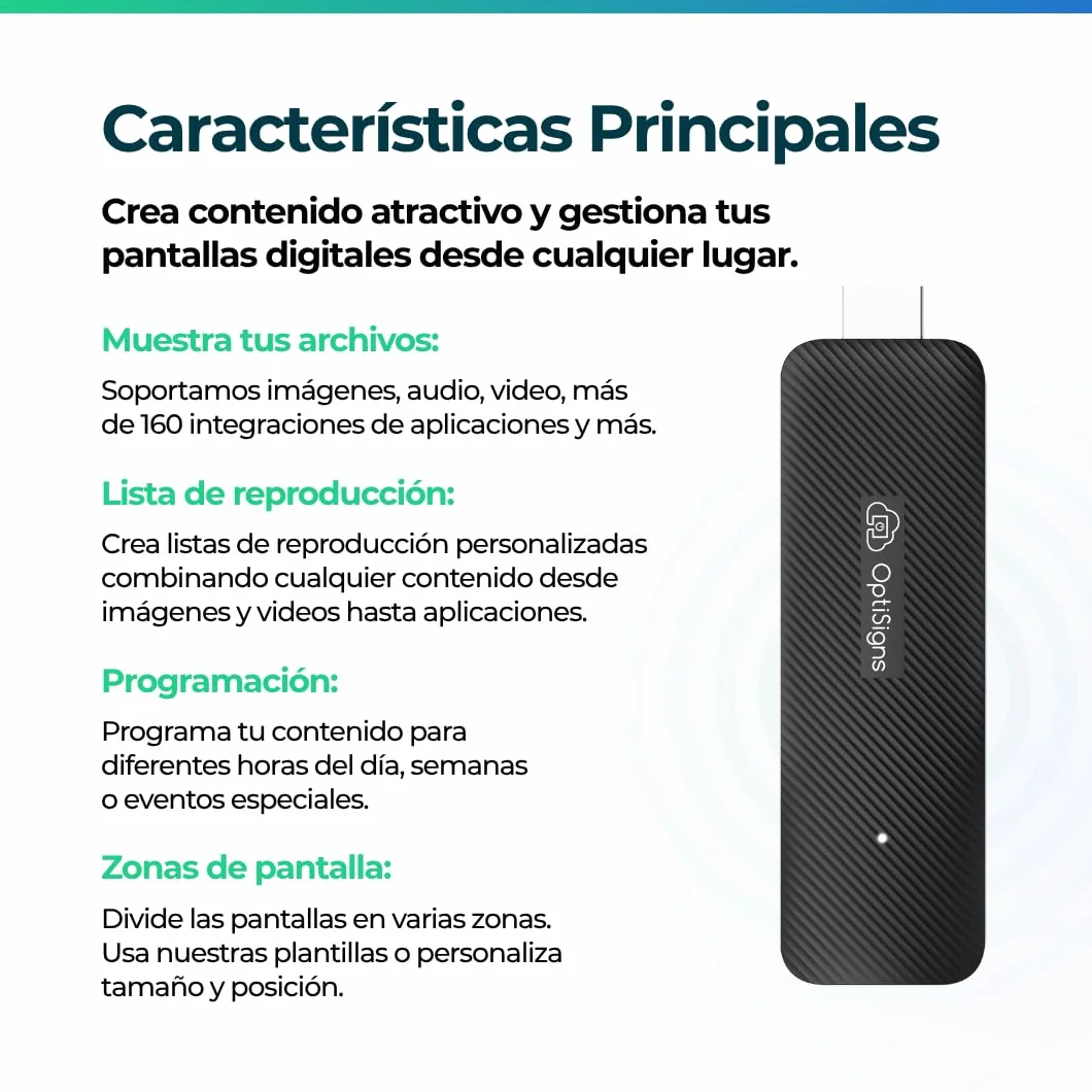 OptiSigns Reproductor de señalización Digital Android Stick - Enchufe de la UE