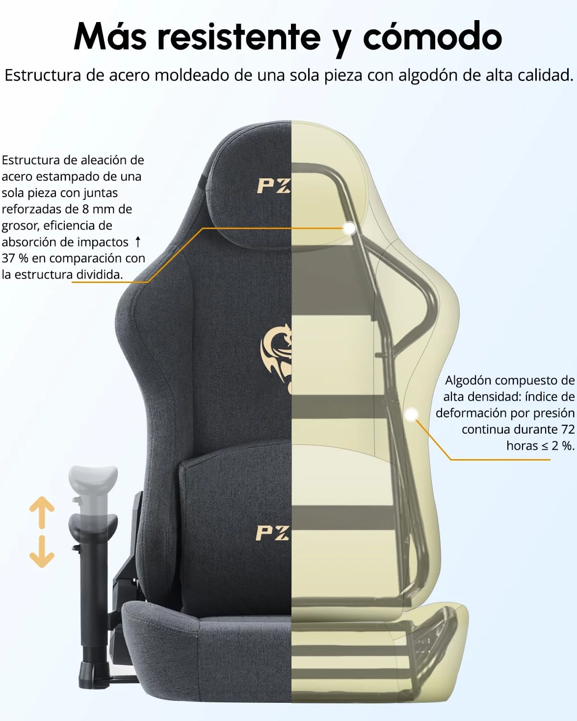 Silla Gaming Ergonómica Réglable Oficina Acolchada PC Gamer Adultos con Reposapiés Soporte Lumbar 150Kg Gris Oscuro