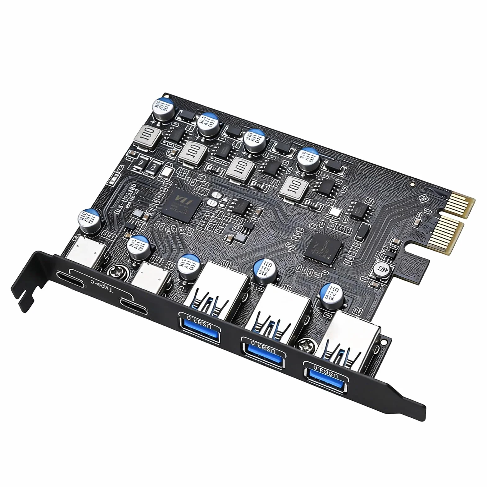 Tarjeta PCIe USB de 5 puertos Power Delivery, 2 x USB tipo C, 3 x USB tipo A, USB 3.0 5 Gbps, tarjeta de expansión PCI Express PCI Express tarjeta de expansión USB para PC de escritorio