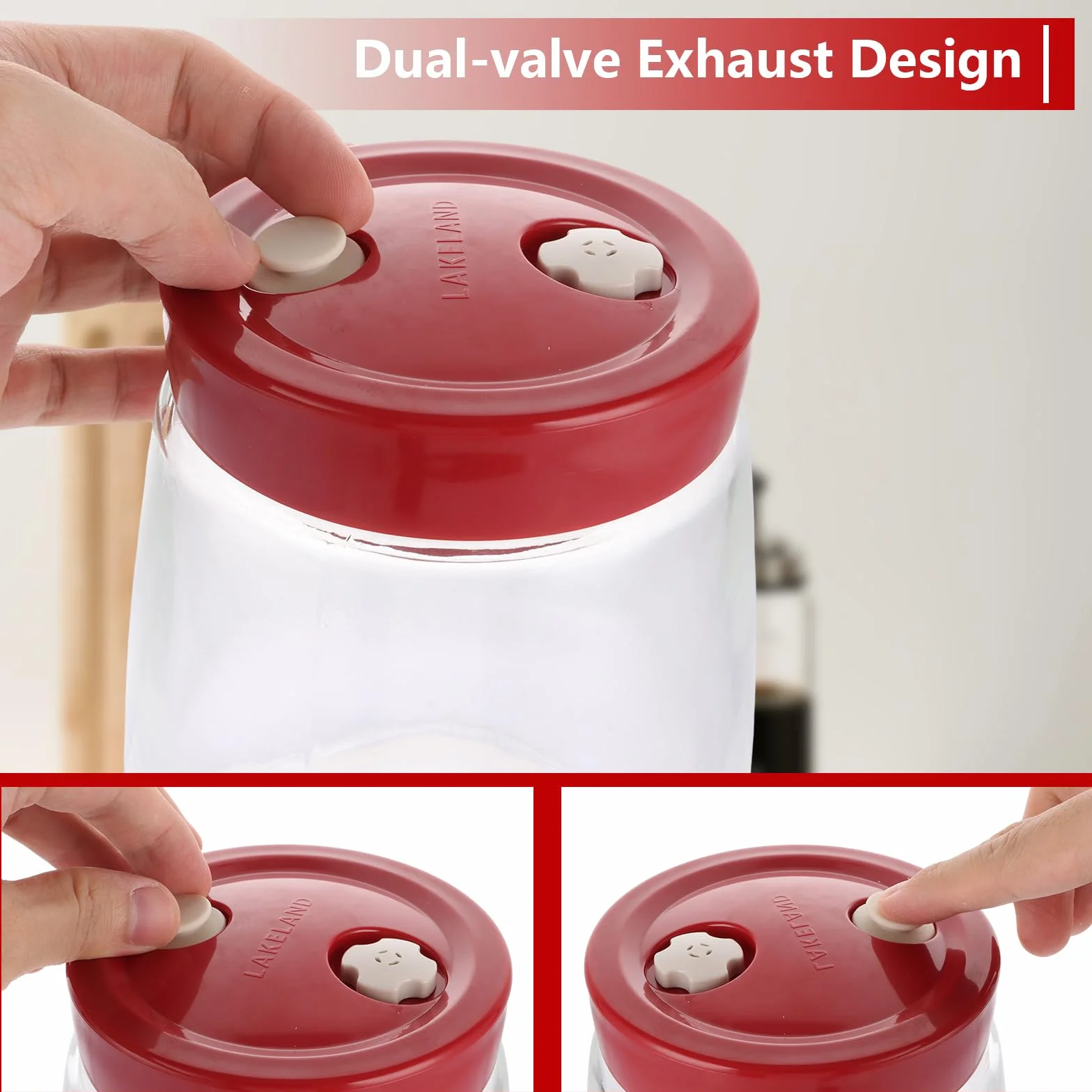 Recipiente de cristal para fermentación 1,4 L con válvula de ventilación para kimchi, kéfir y chucrut