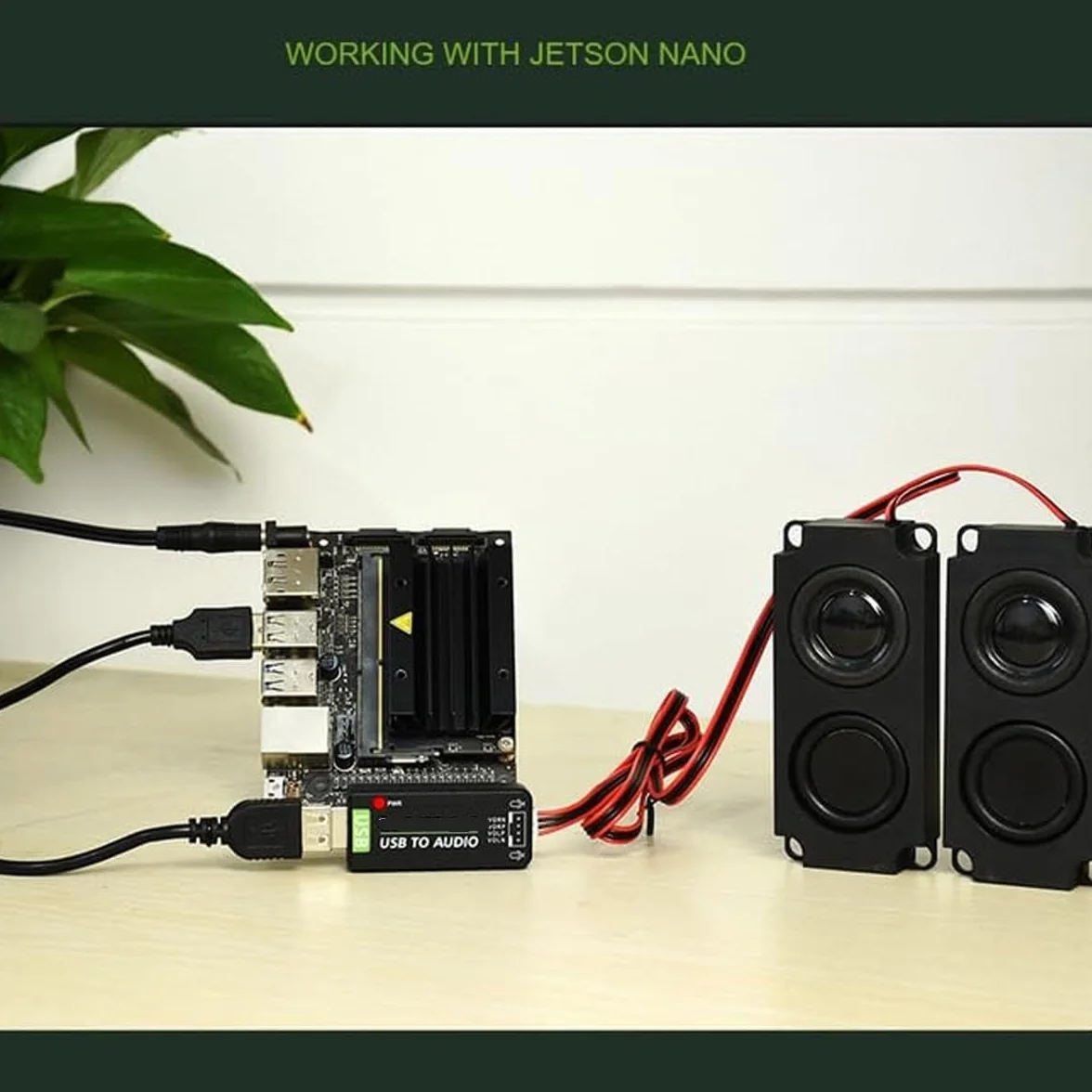 Riven Tarjeta de sonido USB con altavoz de 8Ω 5 W compatible con Jetson Nano, adaptador USB a audio compatible con grabación y reproducción
