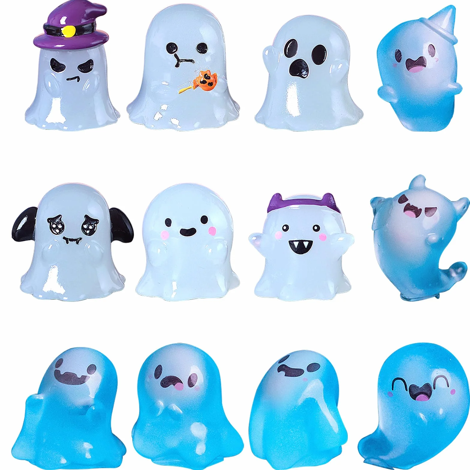 WANYI Adorno Fantasma Halloween 12PCS Figuras Miniatura Fantasmas para Interior Exterior