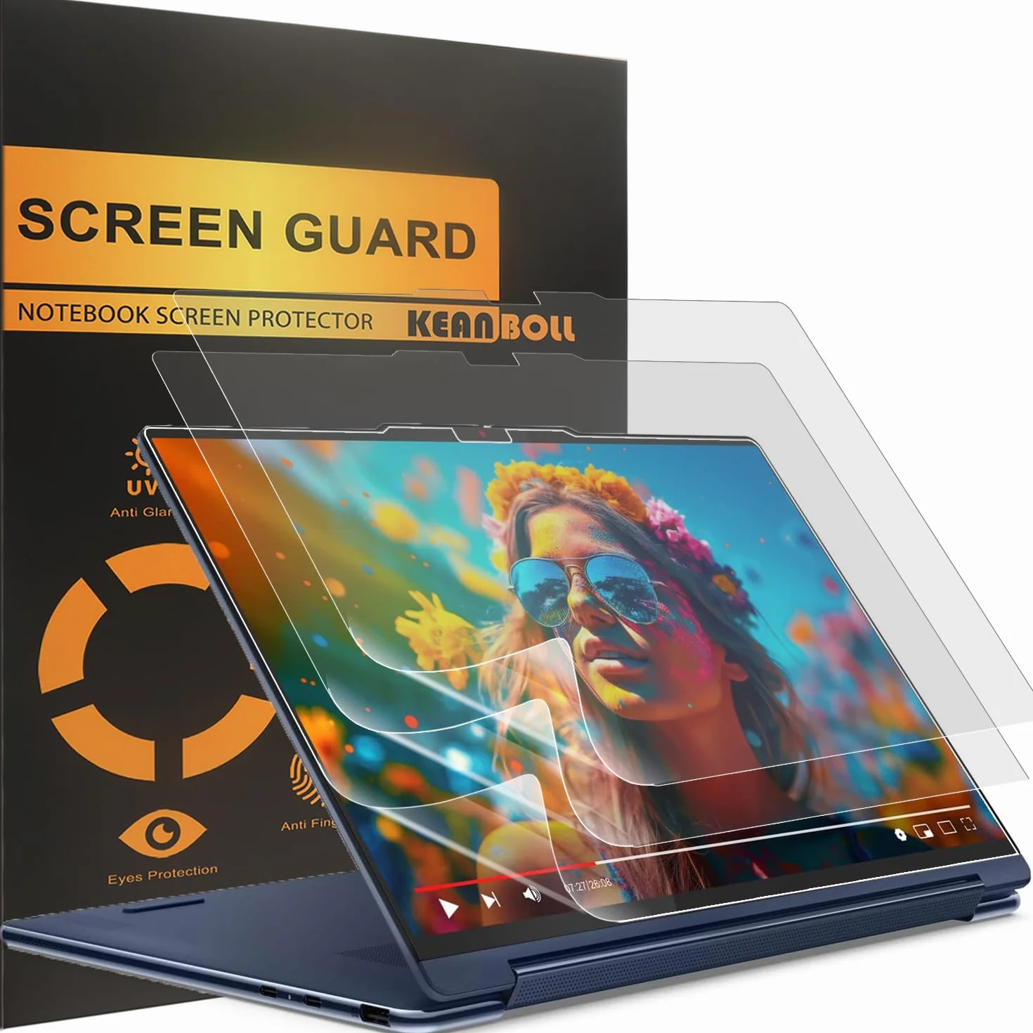 KEANBOLL Protector de pantalla táctil para laptop Lenovo Yoga Slim 7i 2 en 1 (14ILL10 Gen10), protector de pantalla antirreflejos y antihuellas dactilares (mate) (3 unidades)