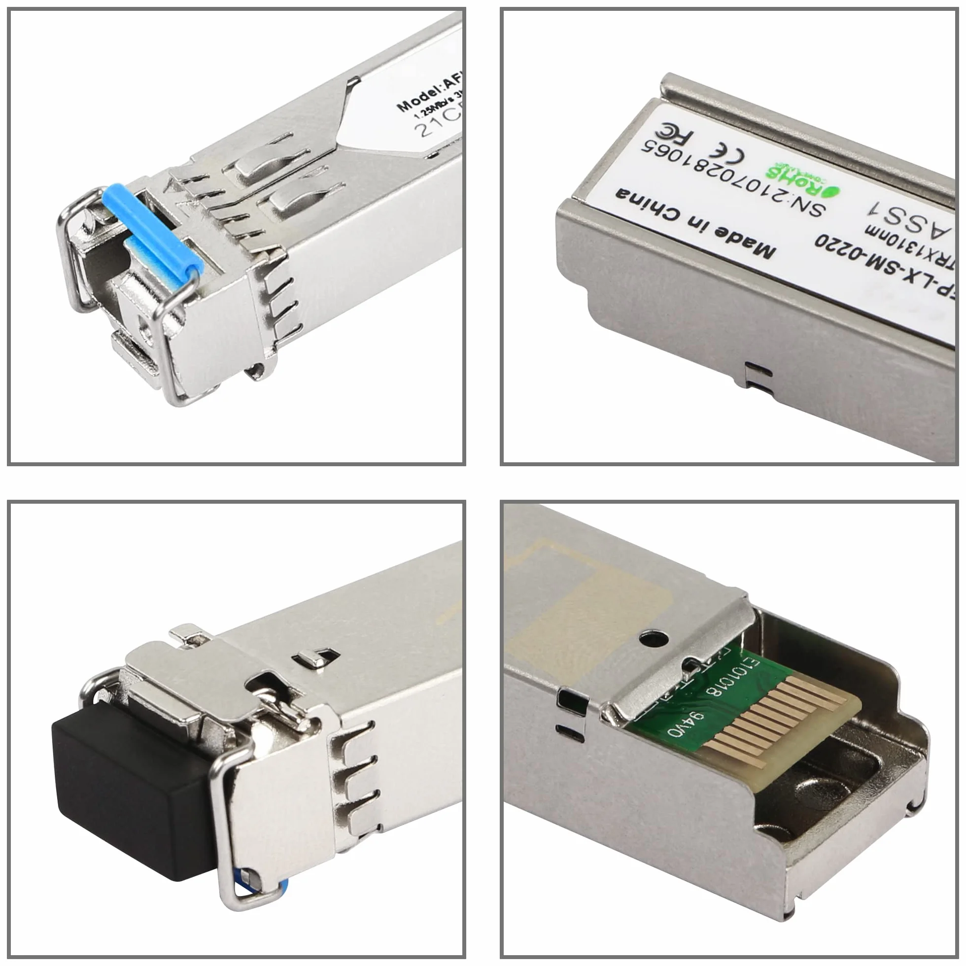CERRXIAN Transceptor de fibra del módulo BIDI SFP LC del solo modo 1.25G, SFP-WDM-SM, 3KM LC Tx1550nm/Rx1310nm-1 par