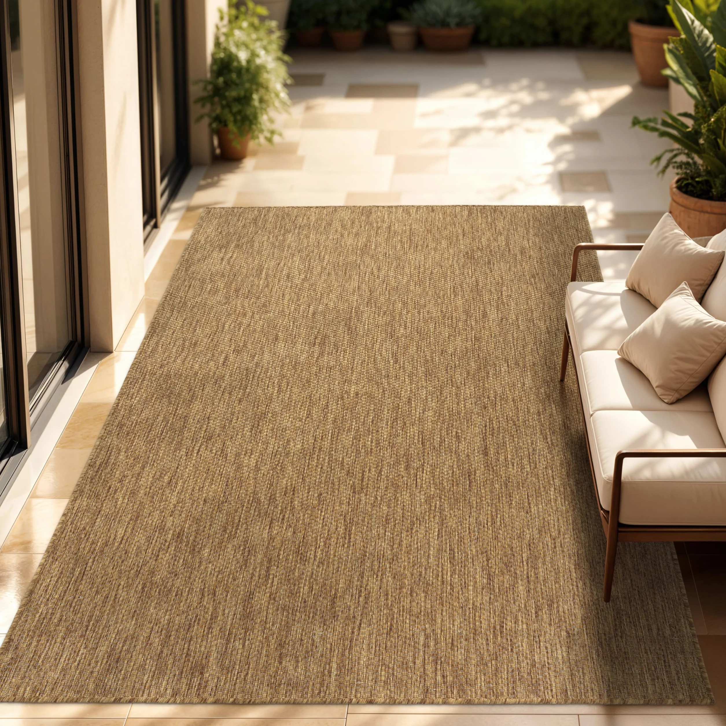 Paco Home Alfombra Exterior Interior 120x160 cm Café Jaspeado