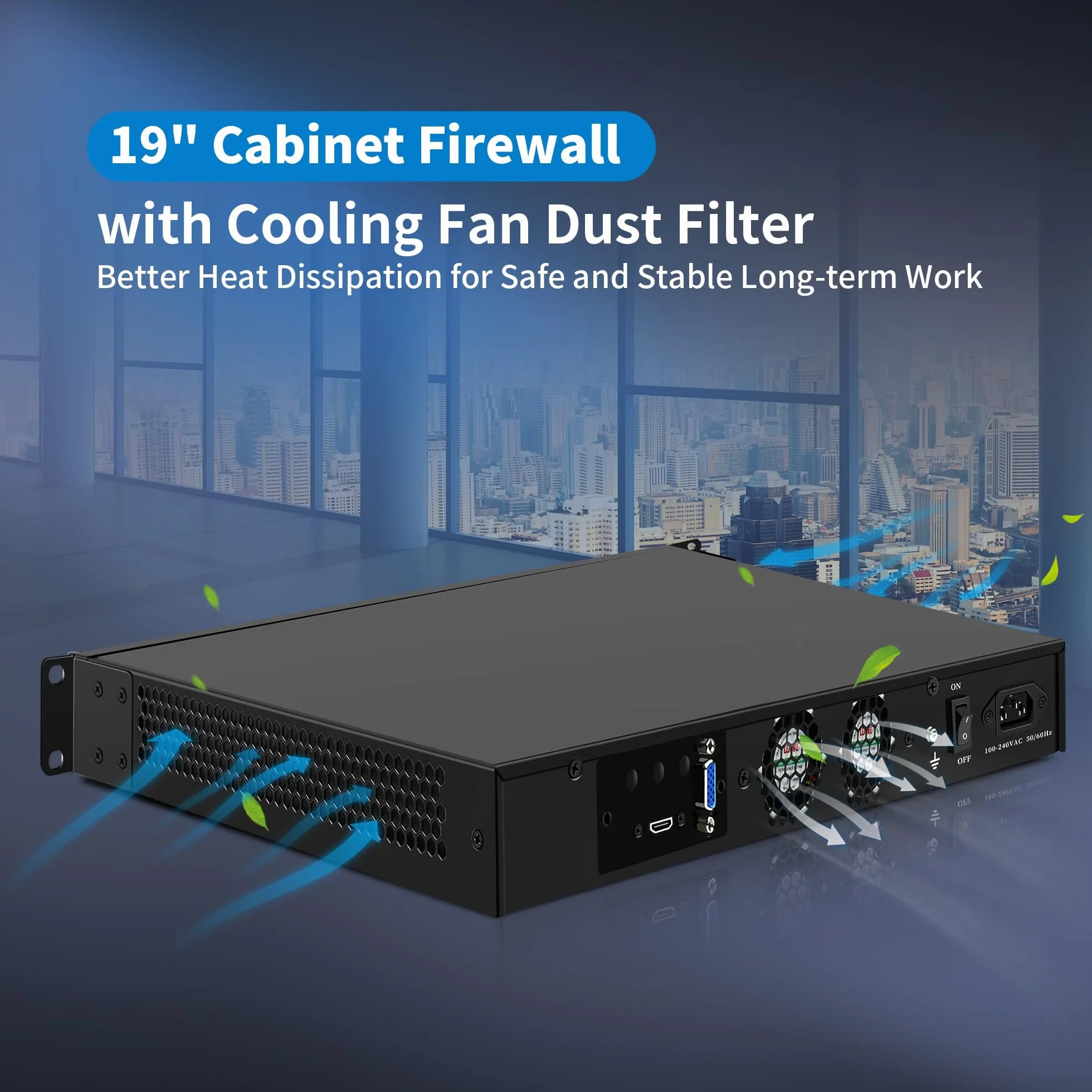 CWWK 1U N100 Firewall Appliance Rackmount, 19” Rack Firewall Hardware with 6 Port i226-V 2.5GbE LAN, U1 OPNsense Homelab Server DDR5 8GB RAM 128GB SSD, HD + VGA 2-Display, AES-NI