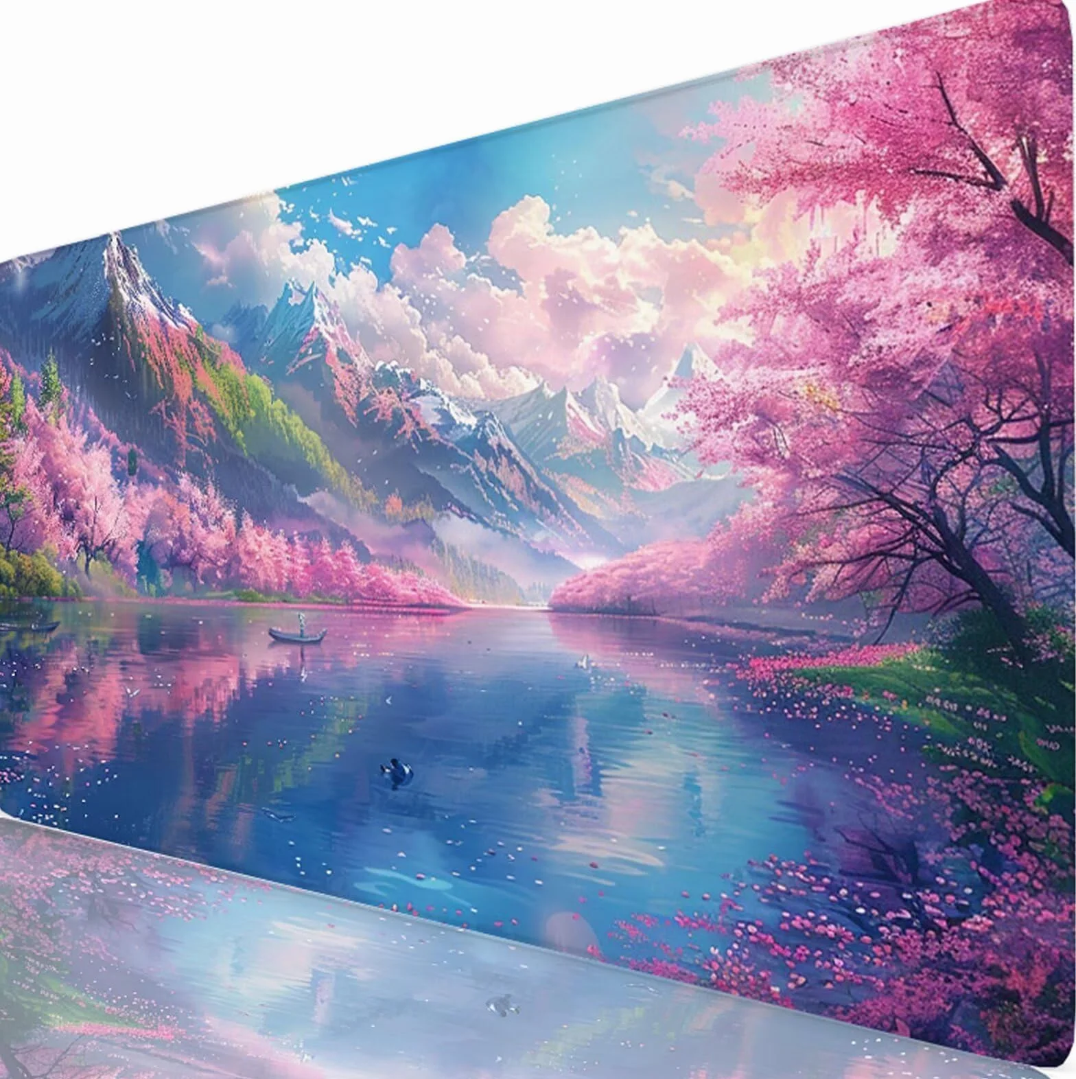 Paisaje Alfombrilla Ratón XXL 150x80 cm Mouse Pad Grande Gaming Lago Alfombrilla Escritorio Antideslizante, Protector de Mesa para Ordenador y Teclado, Alfombrilla Gamer con Bordes Cosidos W6-387