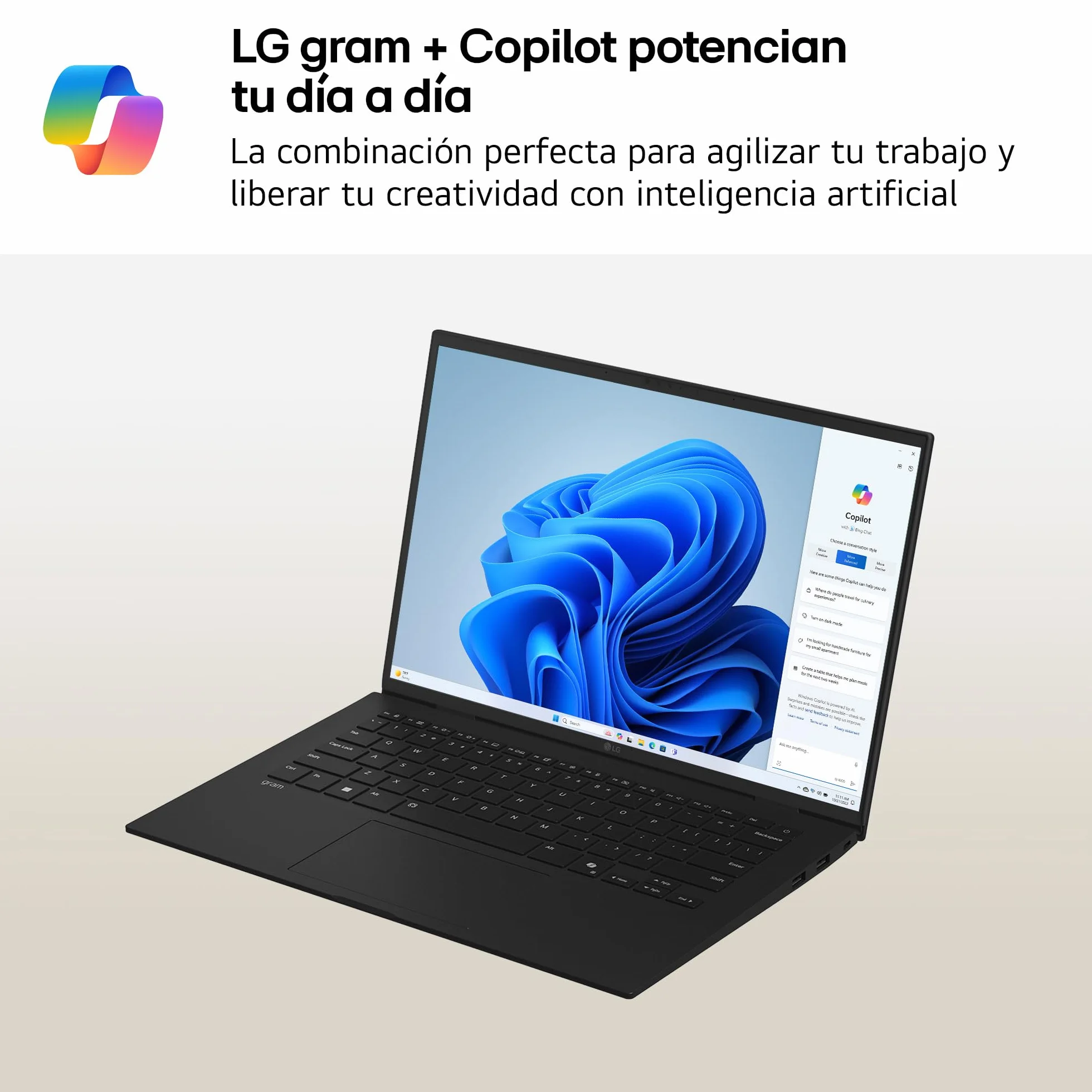 LG gram 16Z90T-G.AD88B Portátil 16 Pulgadas, WQXGA IPS, Intel Core Ultra7, 3GB RAM, 1TB SSD, 1.199 g, Antirreflejo, Batería hasta 22.5h, Windows 11, Negro