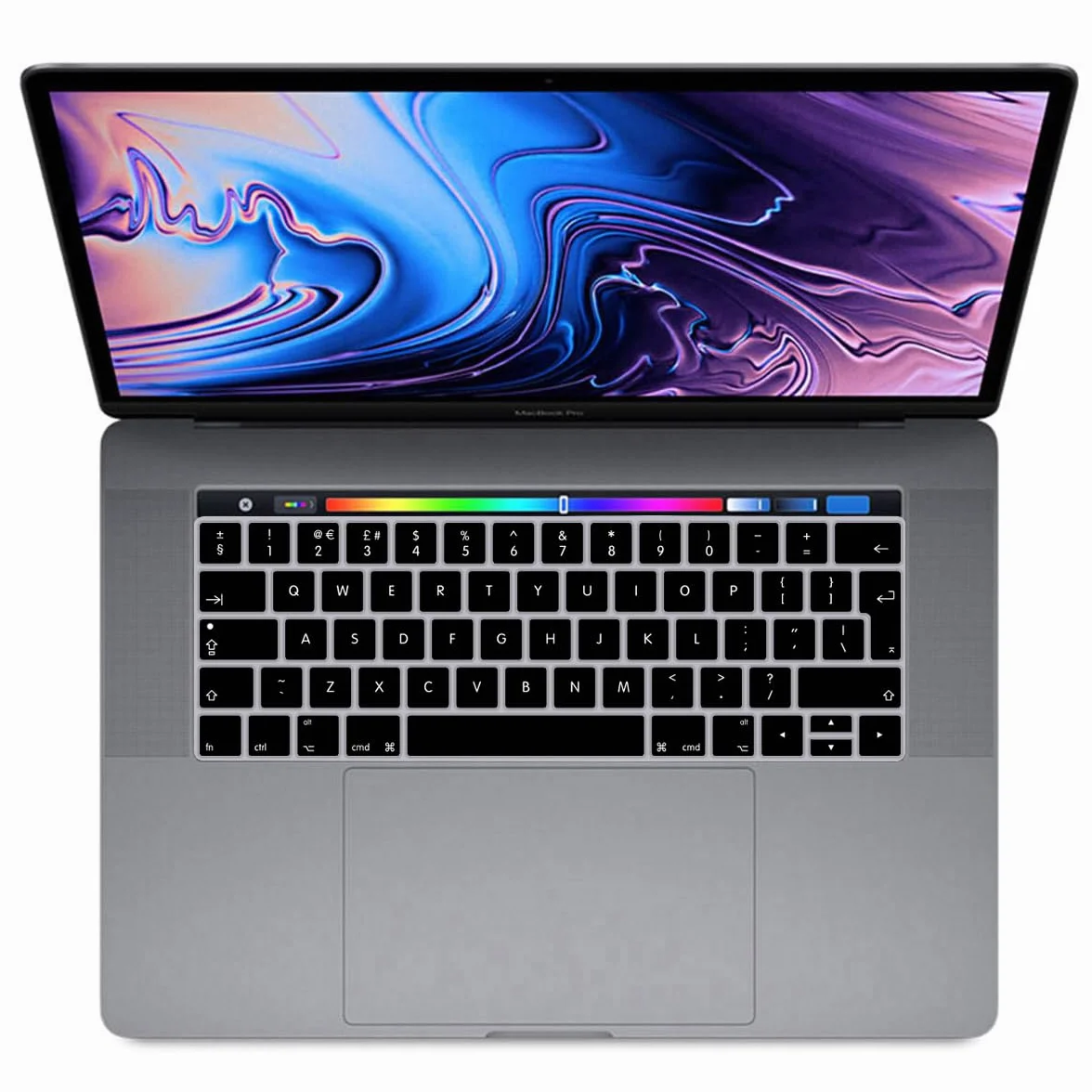 Funda para teclado inglés compatible con MacBook Pro 13 15 pulgadas 2019 2018 2017 2016 con Touch Bar & Touch ID Modelo: A2159 A1989 A1706/A1990 A1707, versión europea