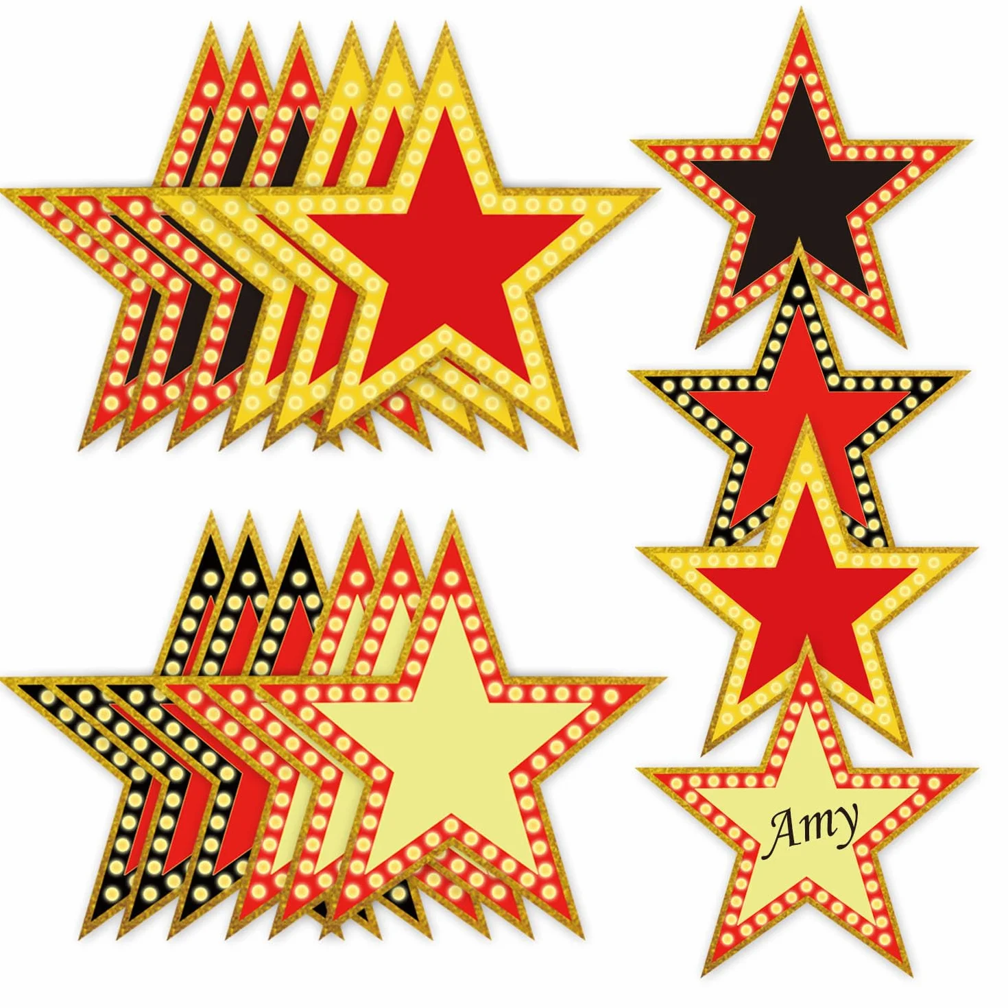 Recortes de cartón estrella de cine 80 piezas 15,2 cm decoración fiestas