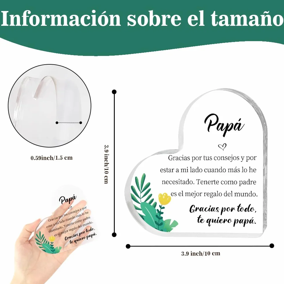 Regalo Original Acrílico Decor Papa para el Día del Padre