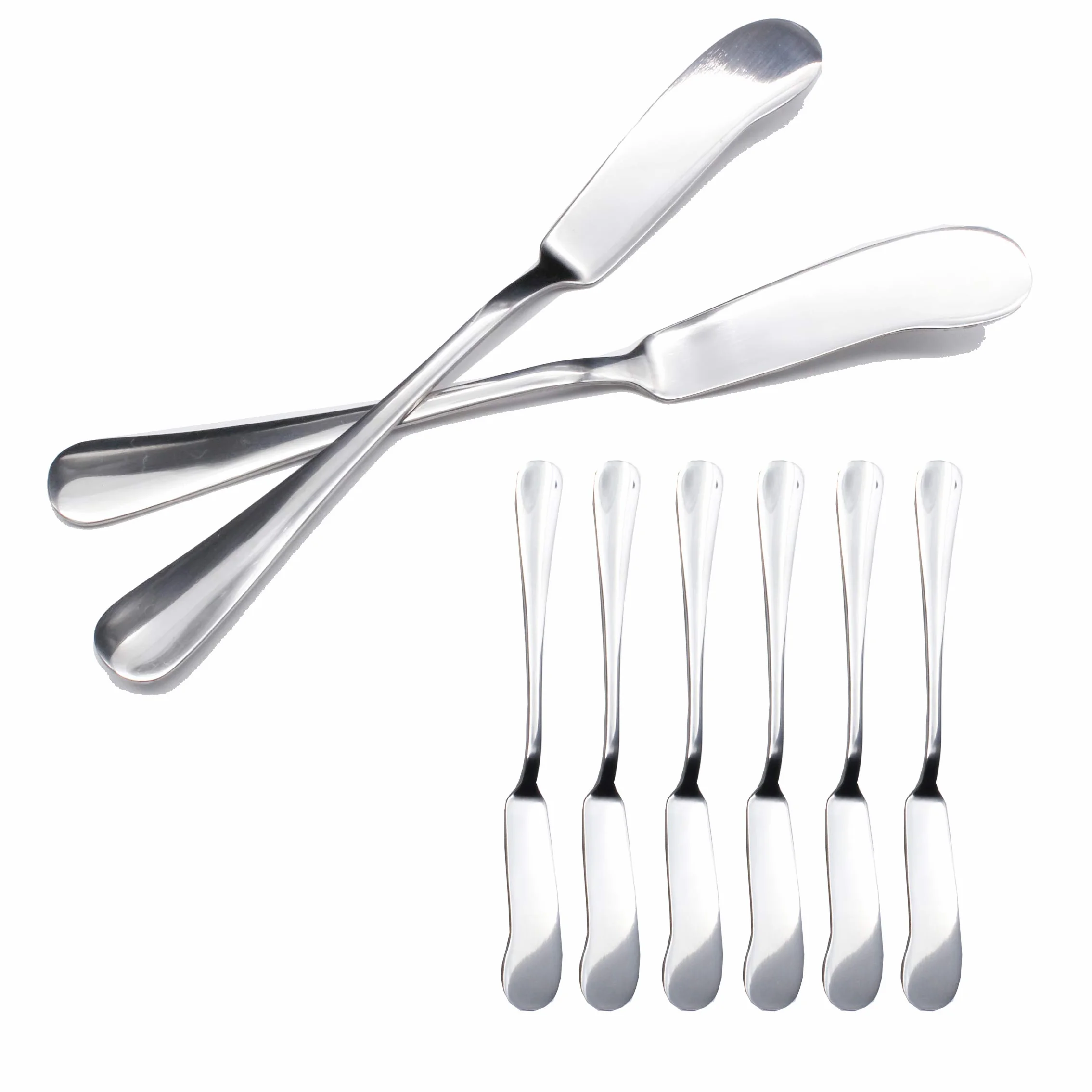 BESCH 6 Cuchillos de Mantequilla de Acero Inoxidable 16.5 x 2 cm (Cuchillo de Mantequilla)