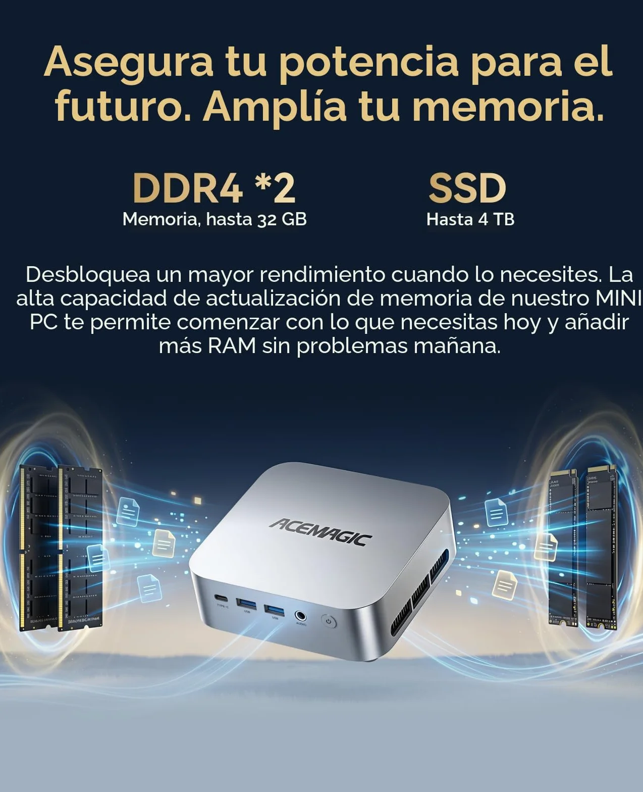 ACEMAGICIAN Kron Mini K1 Mini PC, AMD Ryzen R2544, Windows 11 Pro Mini PC(4C/8T,3.7 GHz), 8GB DDR4 256GB M.2 SSD, Mini Ordenador De Sobremesa para Negocios Oficina en Casa