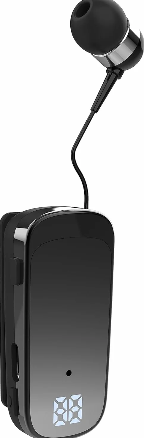 Auricular Bluetooth Business con Cable Retráctil Manos Libres, Negro