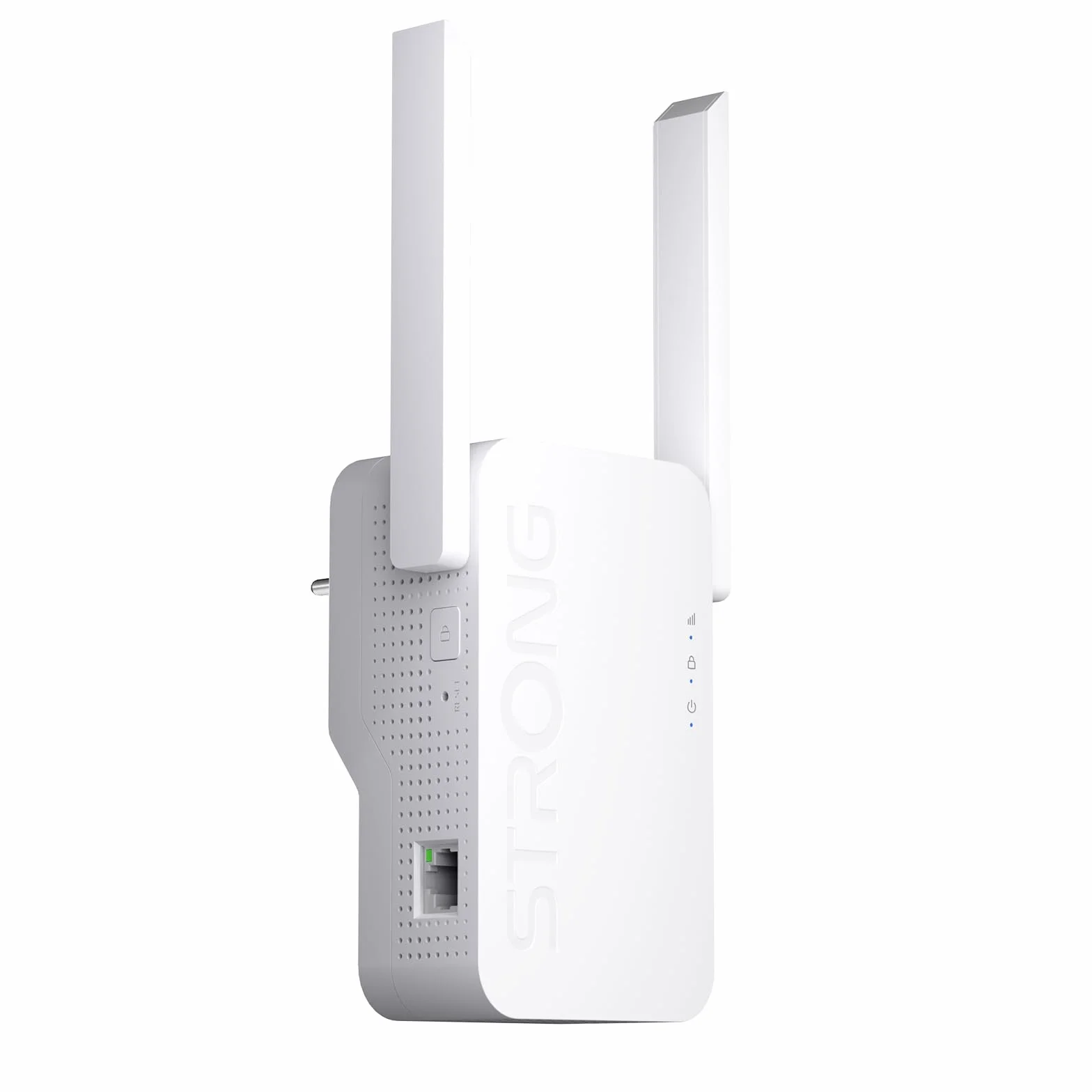 STRONG Repetidor WiFi 7 BE3600, Amplificador WiFi Doble Banda | 3600 Mbps, WiFi 7, MLO, Doble Banda, Repetidor WiFi, Puerto Gigabit, 2 antenas externas, Punto de Acceso