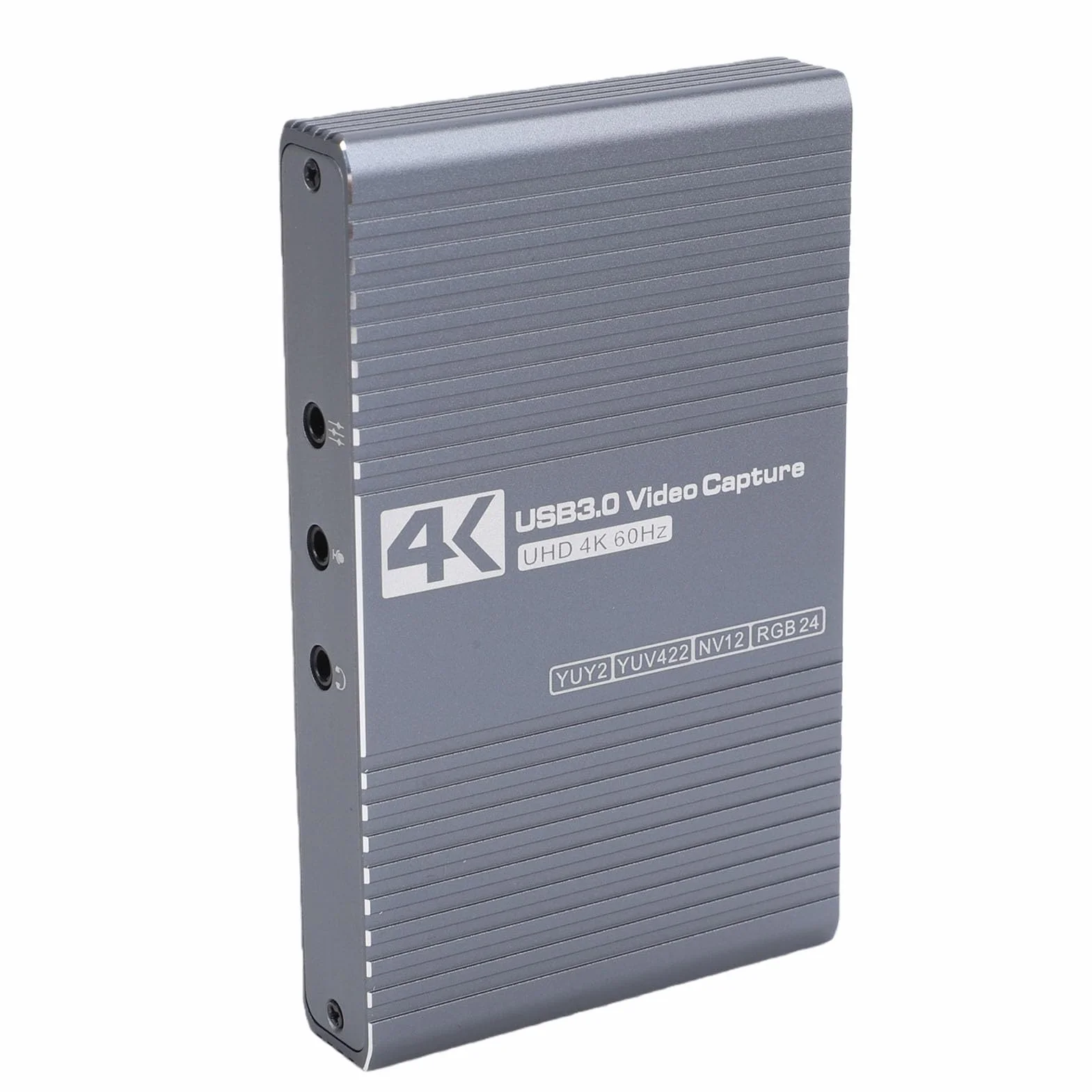 Luocute Tarjeta de Captura de Video 4K 60Hz, 1080P Dispositivo de Captura USB 3.0 con Puertos de de 3,5 Mm, para PC Mac Grabación de Transmisión en