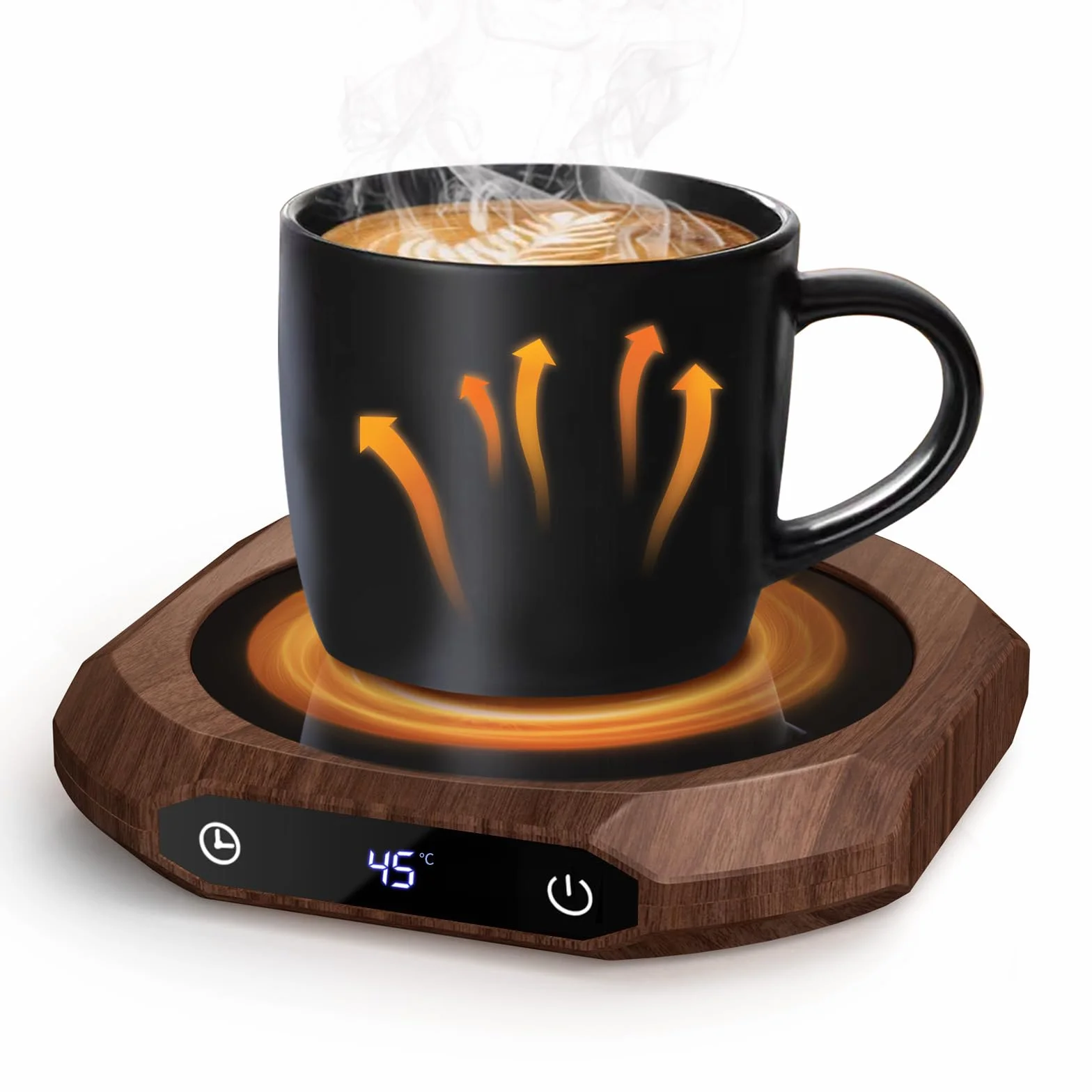 Calentador de café, calentador de café eléctrico para escritorio con 3 ajustes de temperatura, calentador de tazas para bebidas, bebidas, té, adecuado para oficina y hogar (Marrón)