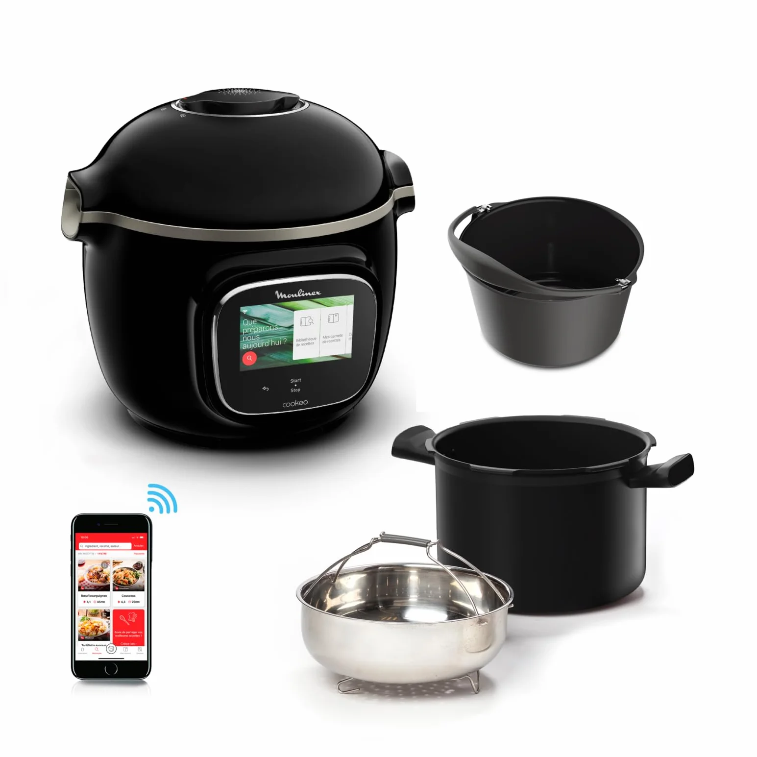 Moulinex Cookeo Touch Wifi Multicooker inteligente 6 L 250 recetas integradas negro