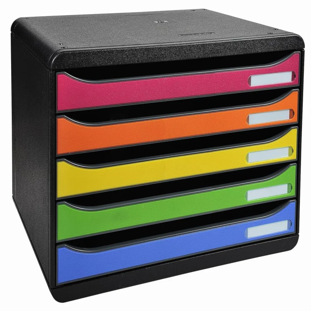 Exacompta BIG-BOX PLUS HORIZON Módulo 5 cajones para documentos A4 Negro/multicolor 270x355x271 mm