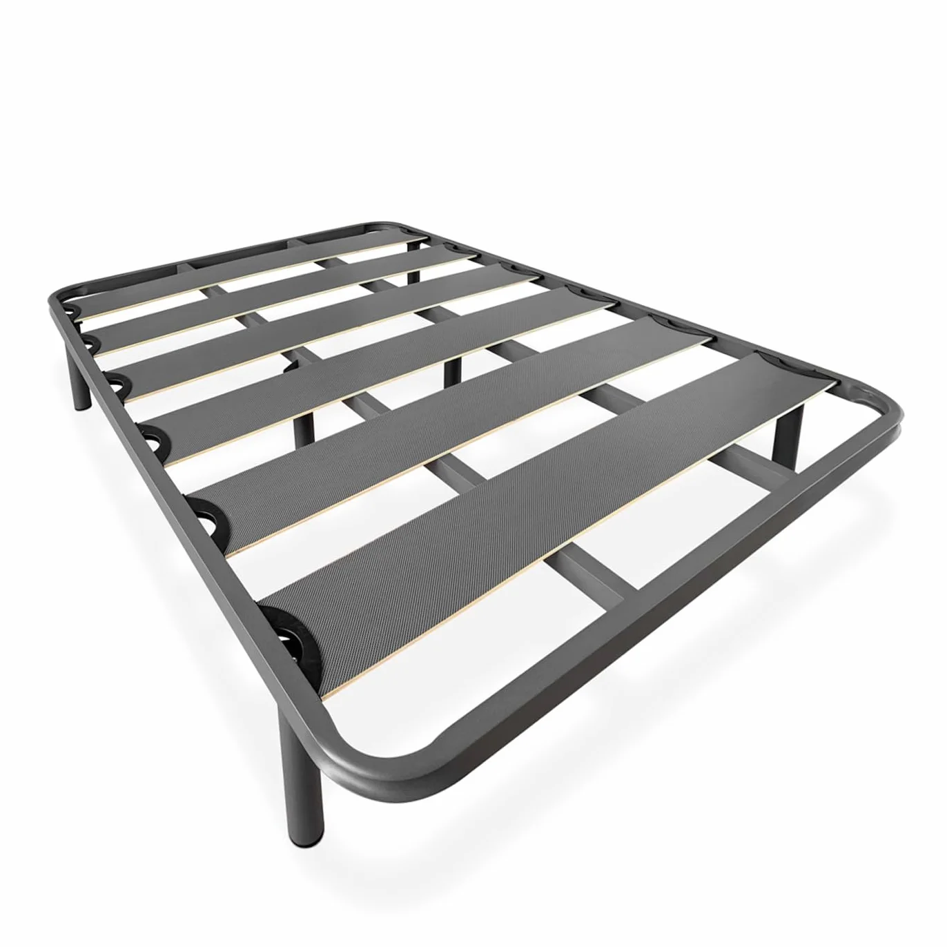 amuéblate online - Somier Reforzado de Láminas Anchas, Anti - Ruido, Estructura 40x30 mm con Juego de Patas Roscadas, Fuerte y Resistente 135x190