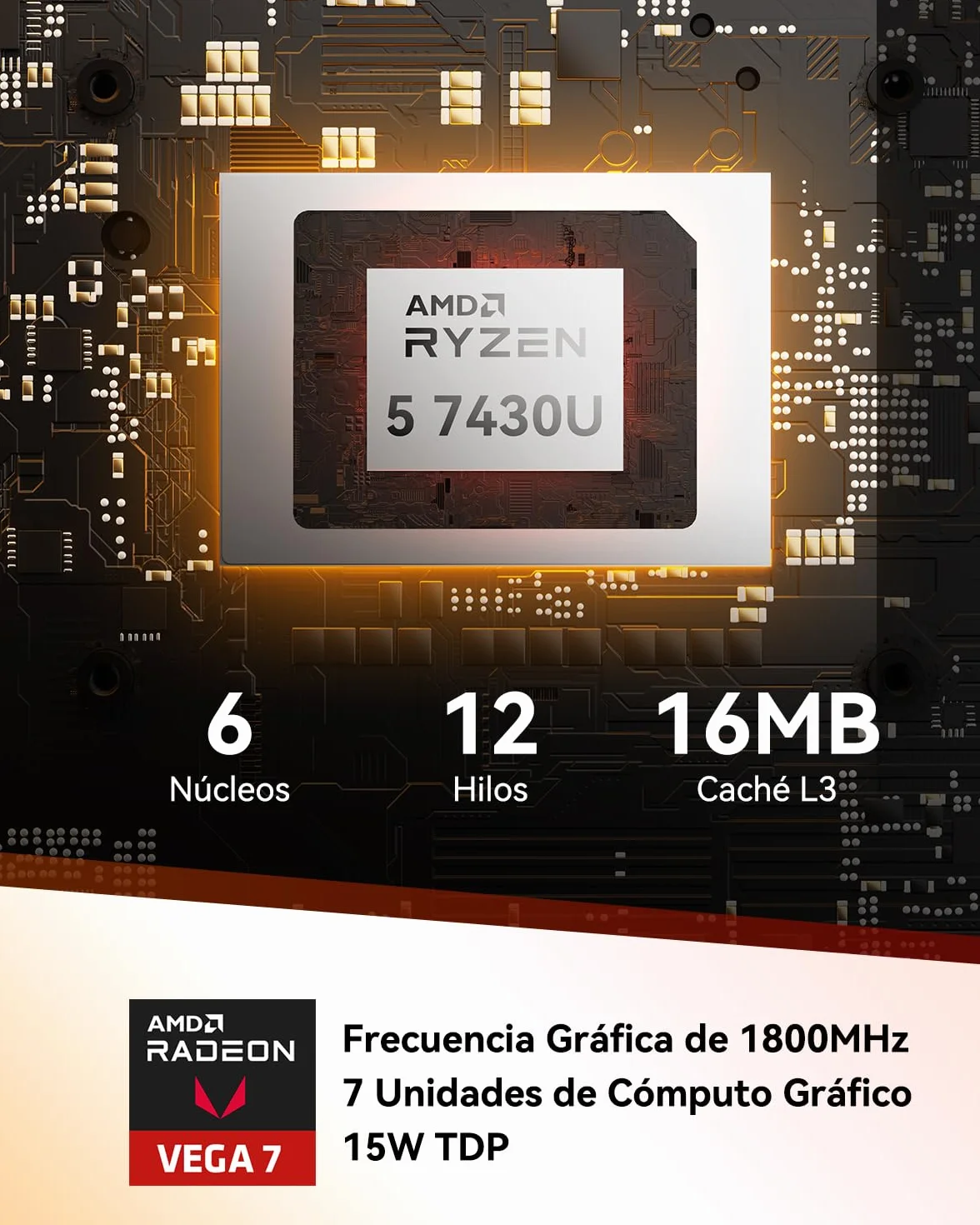 GEEKOM A5 Mini PC AMD Ryzen 5 7430U 16GB RAM 512GB SSD Windows 11 Pro 2×HDMI Lector SD