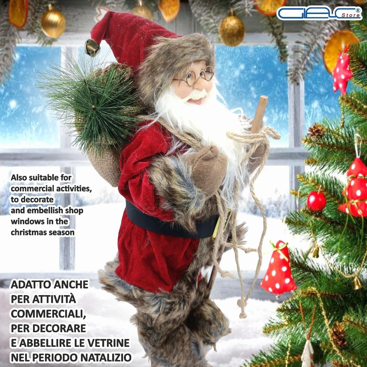 Figura de Papá Noel Santa Claus 60 cm 80 cm rojo blanco decoración navideña regalo