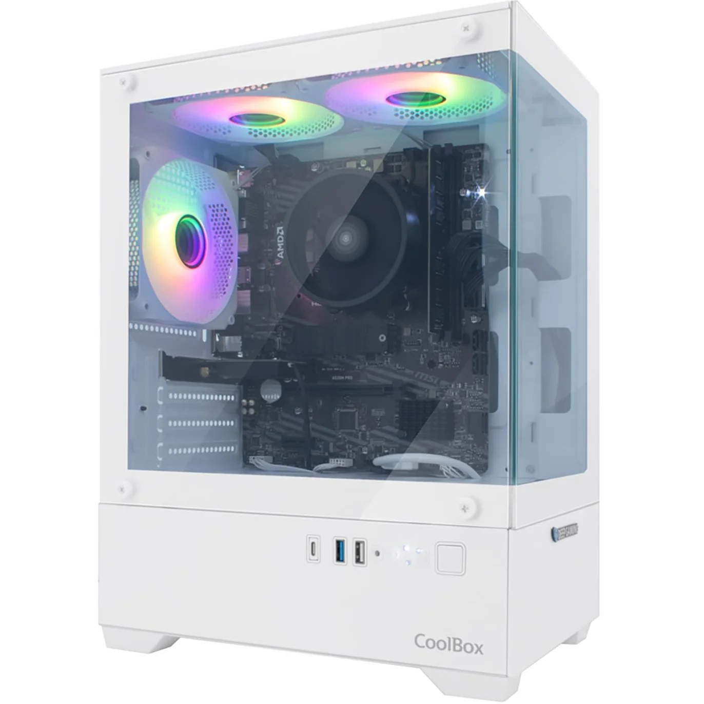 Spectre - PC Gaming AMD Ryzen 7 5700G, 32GB RAM DDR4, Gráficos AMD Radeon Vega 8, 1TB SSD M.2, WiFi + Bluetooth 5.2, Windows 11 Pro. Ordenador Gaming, PC Gamer Blanco
