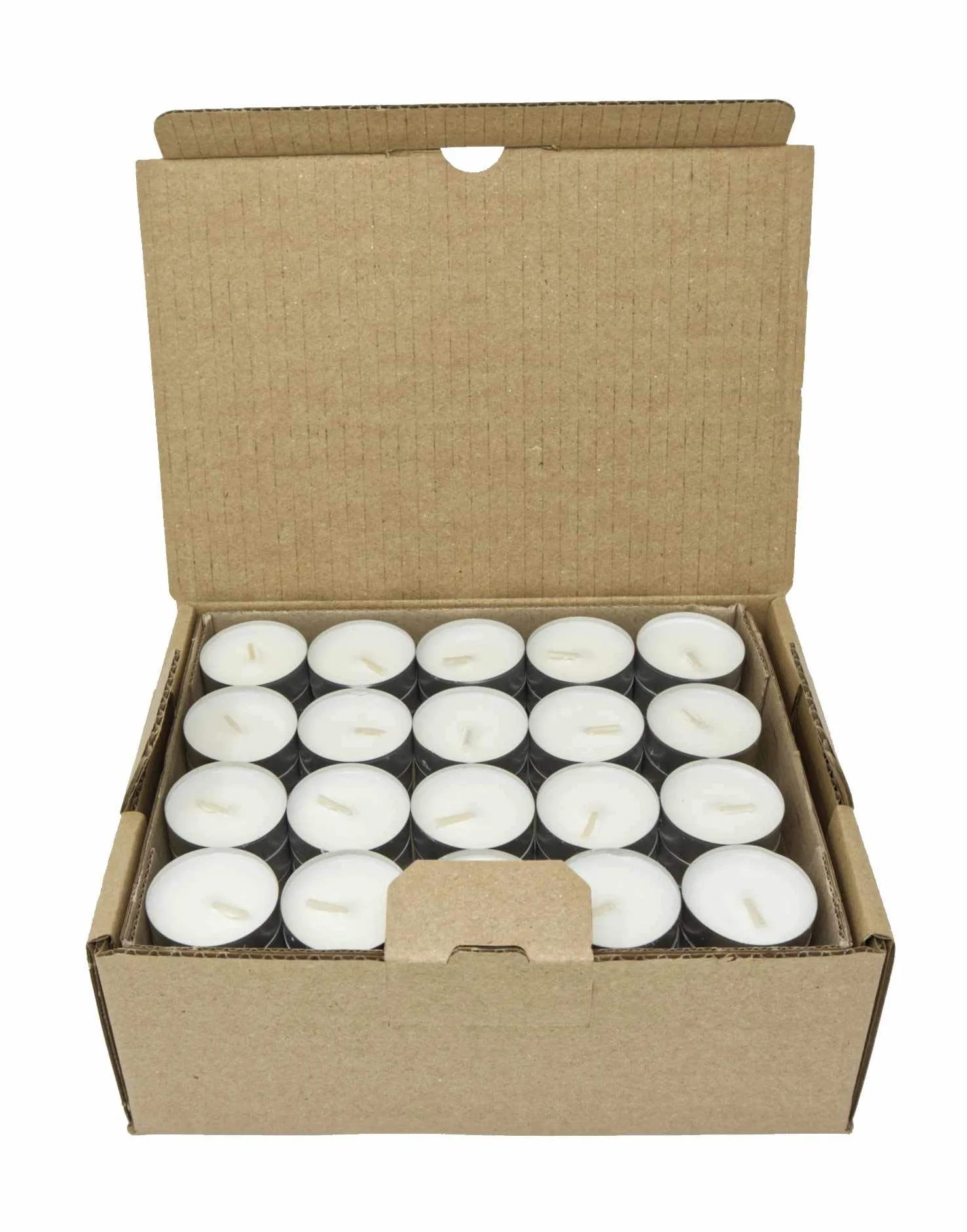 Velas de té naturales sin perfume hechas de velas de cera de colza con 8 horas de tiempo de combustión Candlelitas Sin parafina en vaso de aluminio reciclable Sin plástico