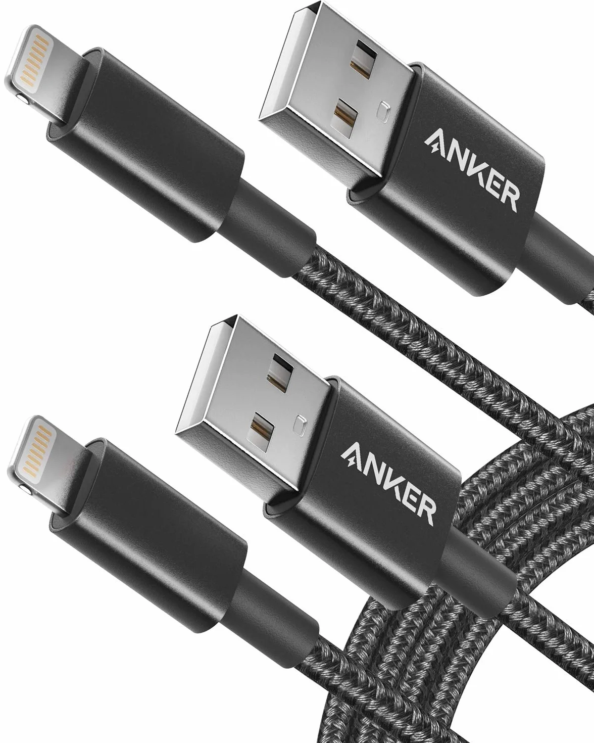 Anker Cable iPhone, Pack 2, 1,8 m, USB A a Lightning de nailon | Cable certificado MFi para iPhone SE/XS/XS Max/XR/X/8 Plus/7/6 Plus, iPad y más