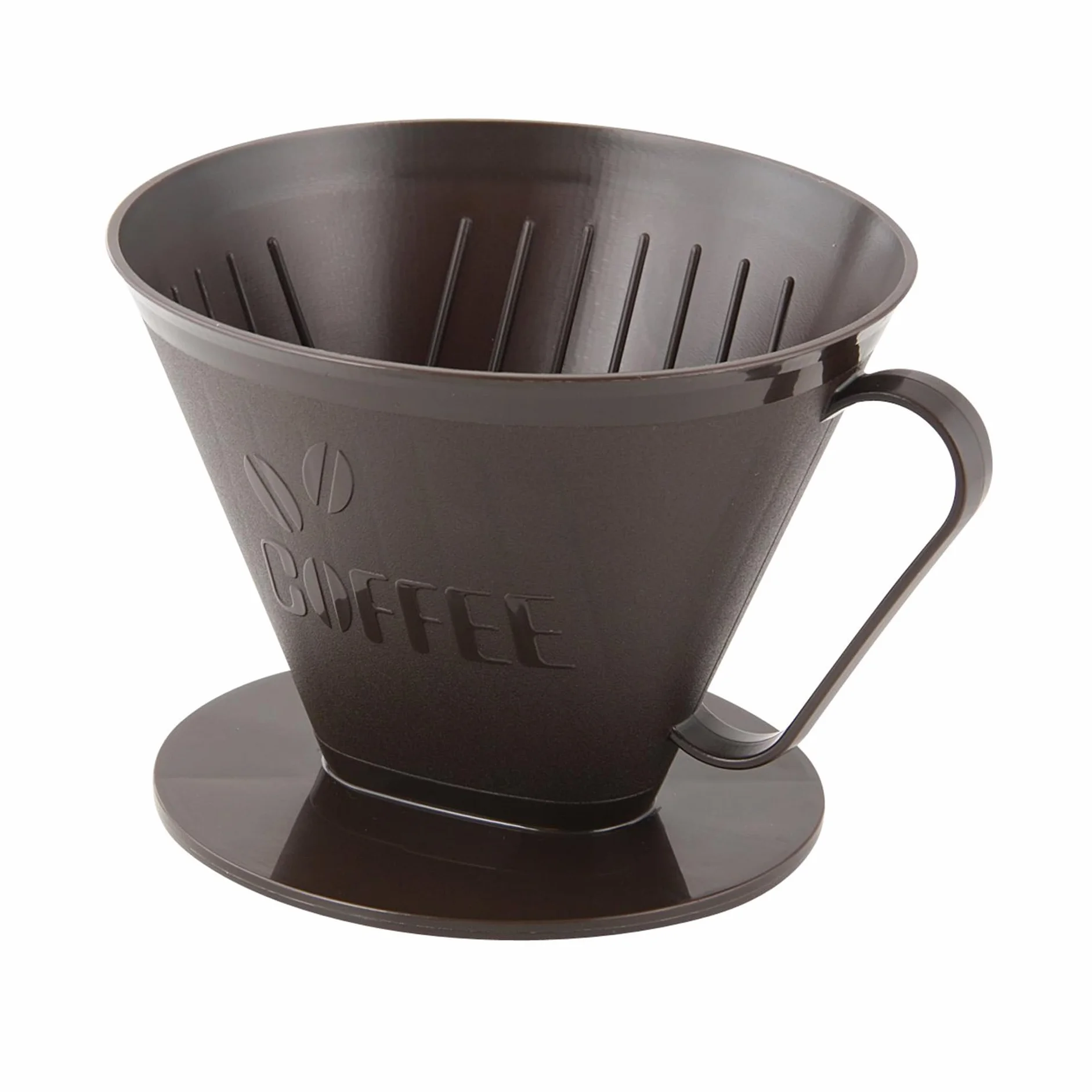 Fackelmann Filtro de Café Permanente, No. 4, Portafiltro, Filtro de Café para hasta 4 tazas, Filtro Reutilizable de Plástico, Marrón, 1 unidad