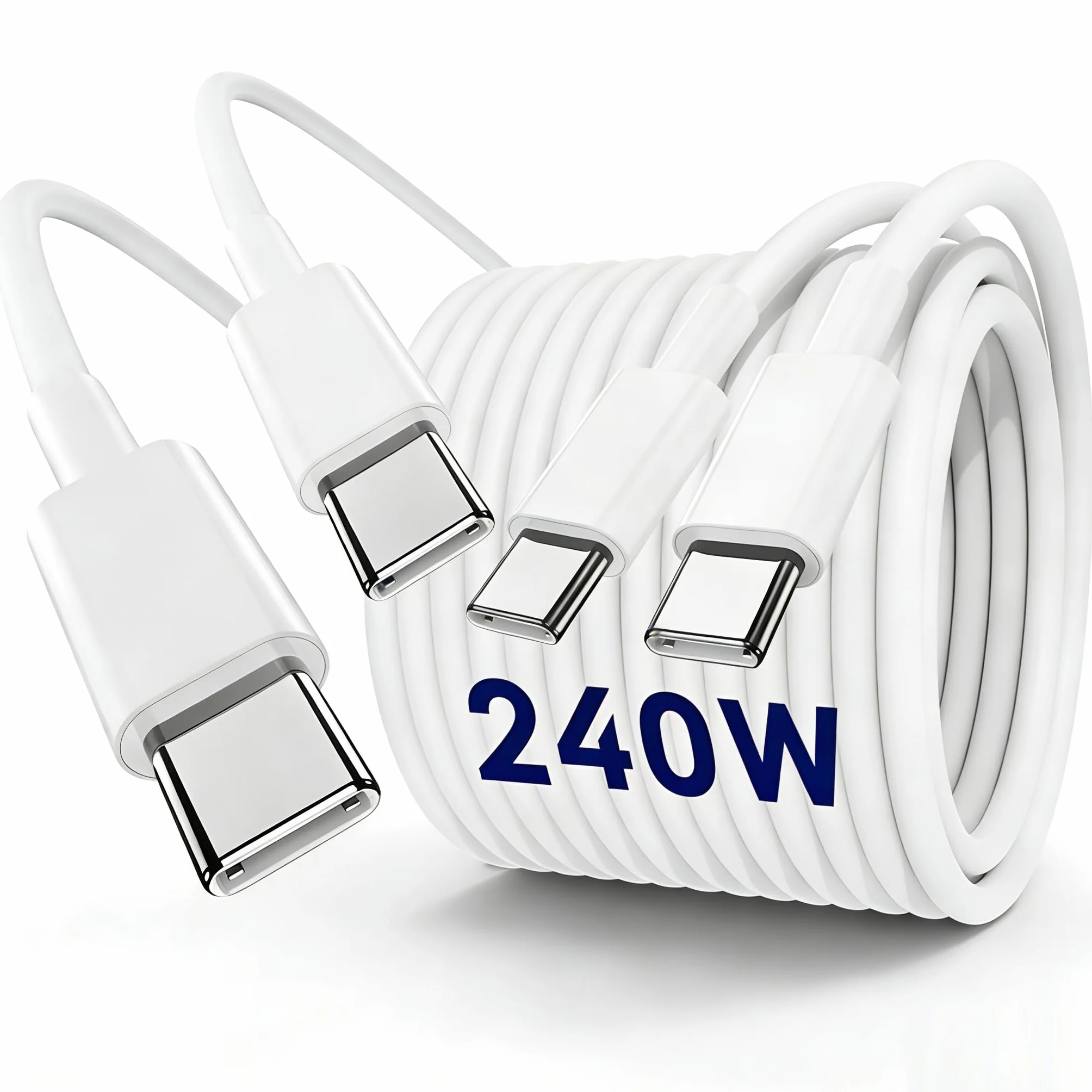 Cable de carga USB C a C de 10 pies, cable de carga rápido tipo C a C de 240 W largo para MacBook Pro 2021/2020/2019/2018, iPad 12.9/11 pulgadas/Mini 5/4, Apple iPhone 17 Pro Max/17 Air/16 Pro/16e/15