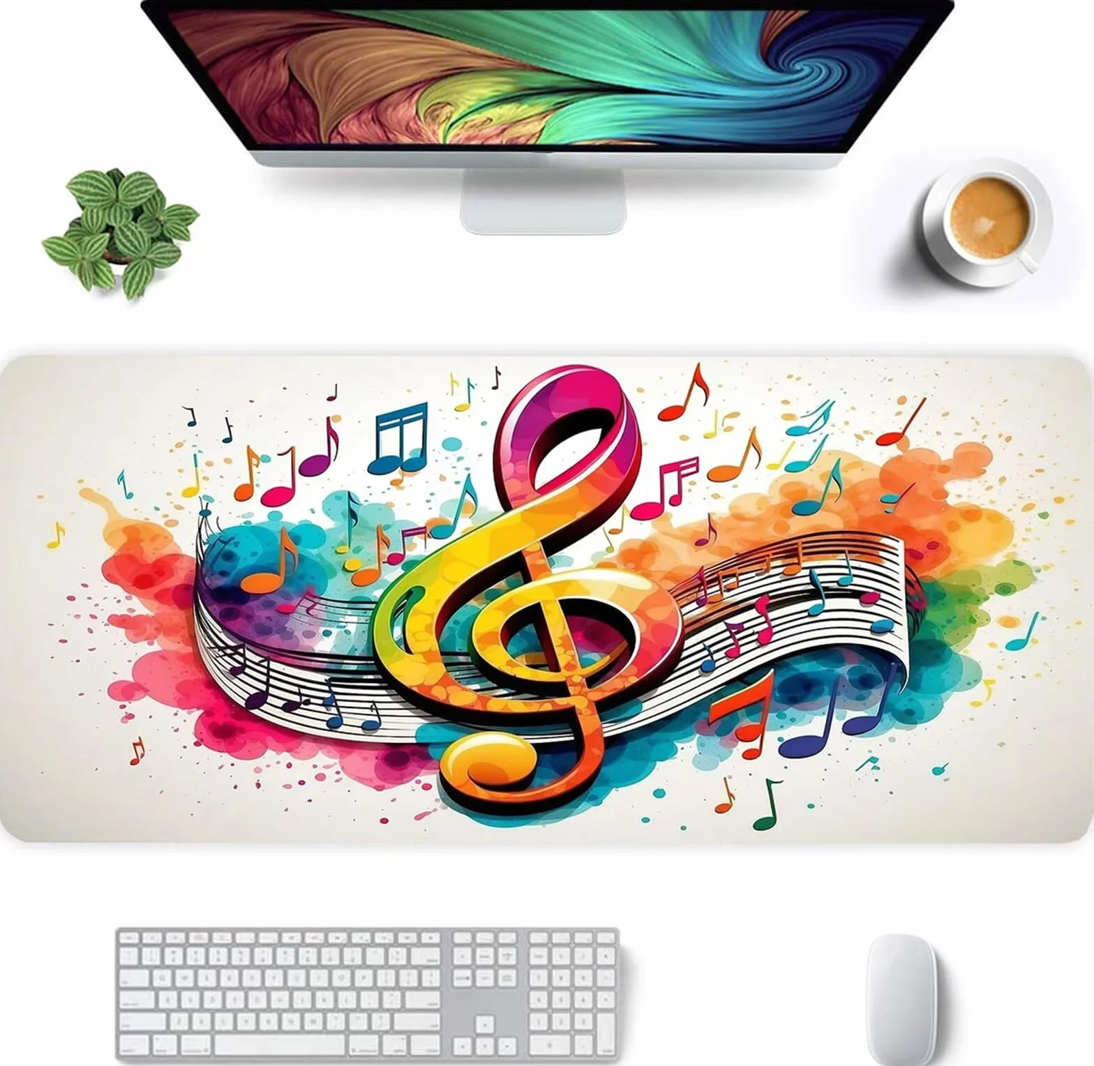 Alfombrilla Ratón XXL 1200x600x2mm Mouse Pad Grande Gaming,Alfombrilla Antideslizante,Tapete Escritorio con Bordes Cosidos,Alfombrilla Ratón para Jugadores, PC, Oficina, Notas Coloridas